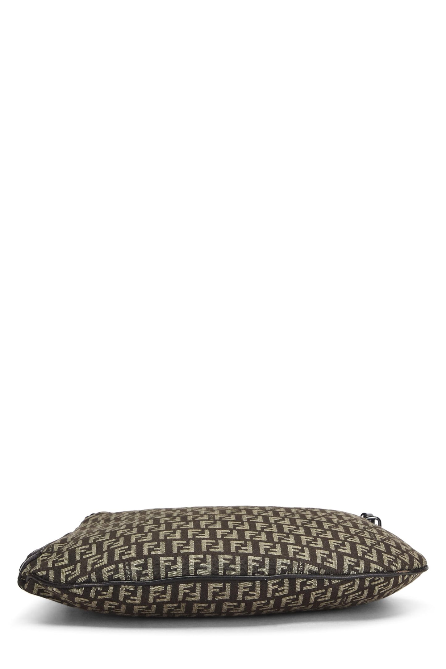 Fendi, Brown Zucchino Canvas Oyster Bag, Brown