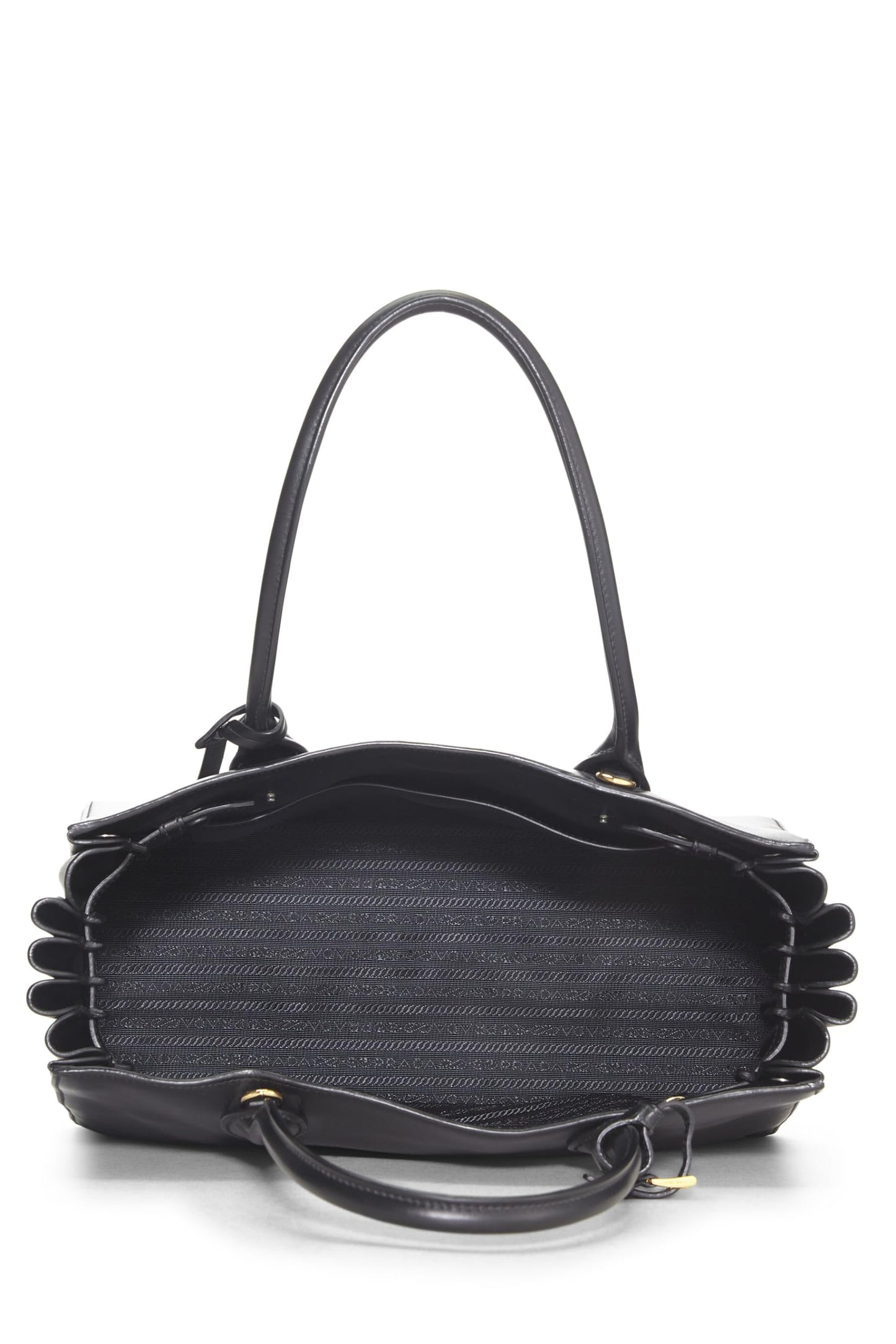 Prada, Black Calfskin Bibliotheque Medium, Black Luxury Handbag