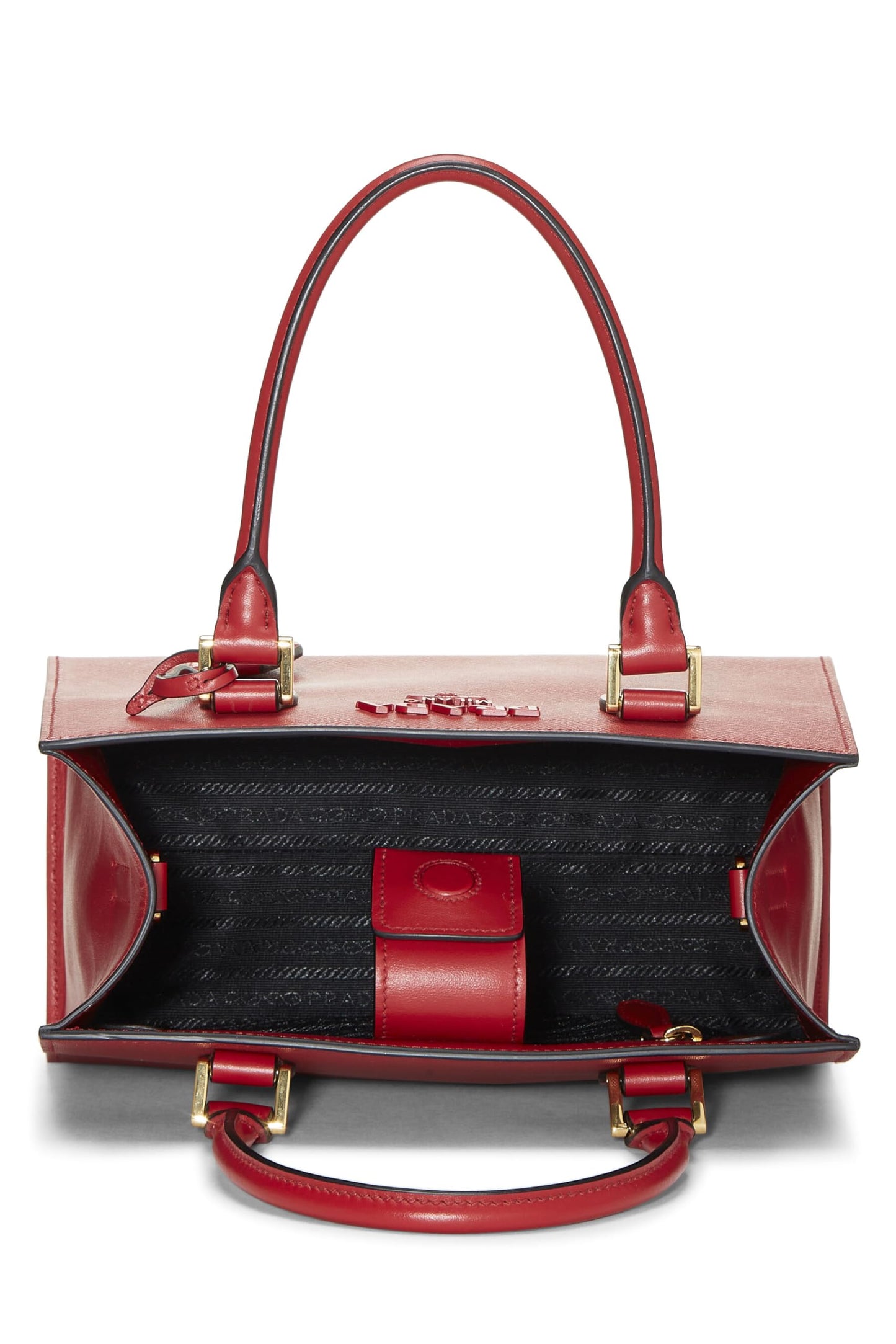 Prada, Red Saffiano Leather Monochrome Bag Small, Red