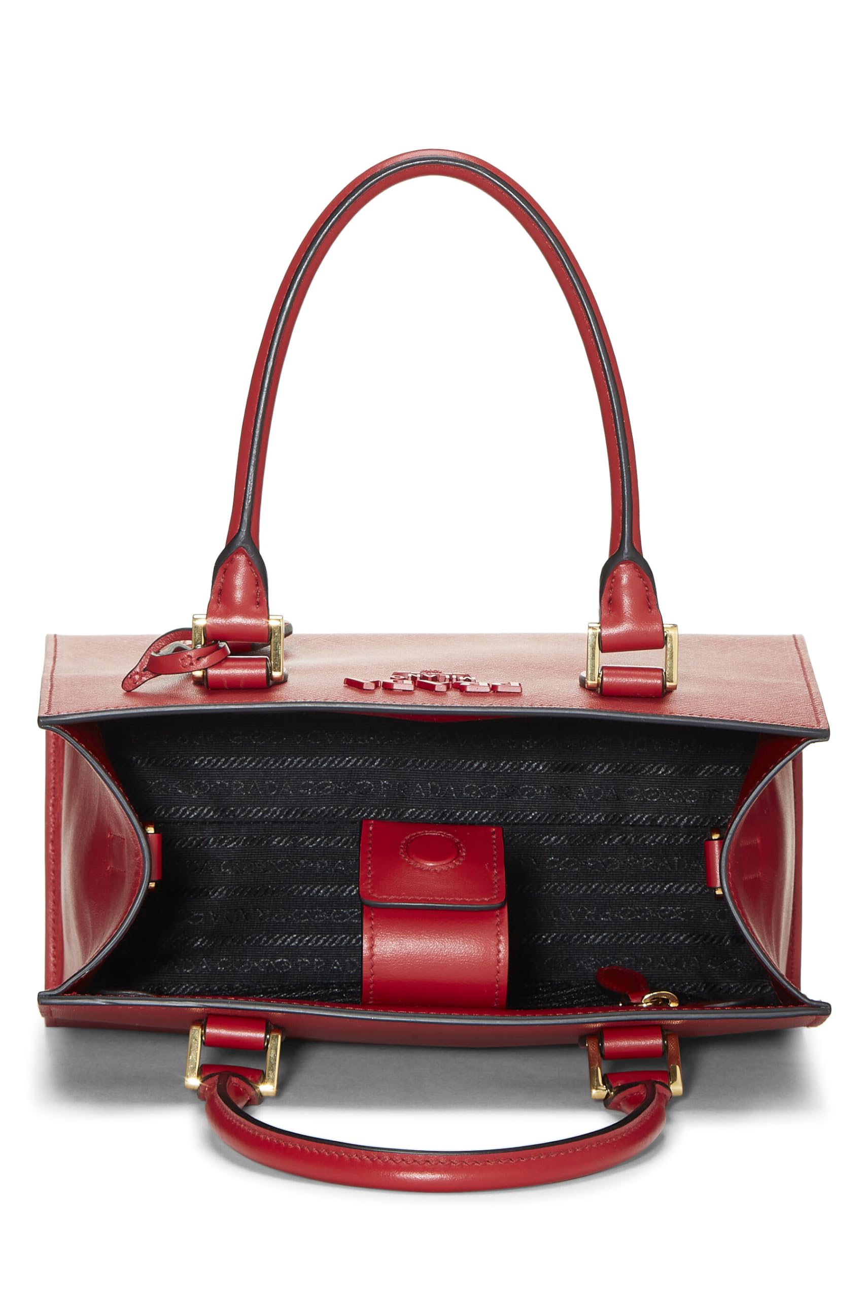 Prada, Red Saffiano Leather Monochrome Bag Small, Red