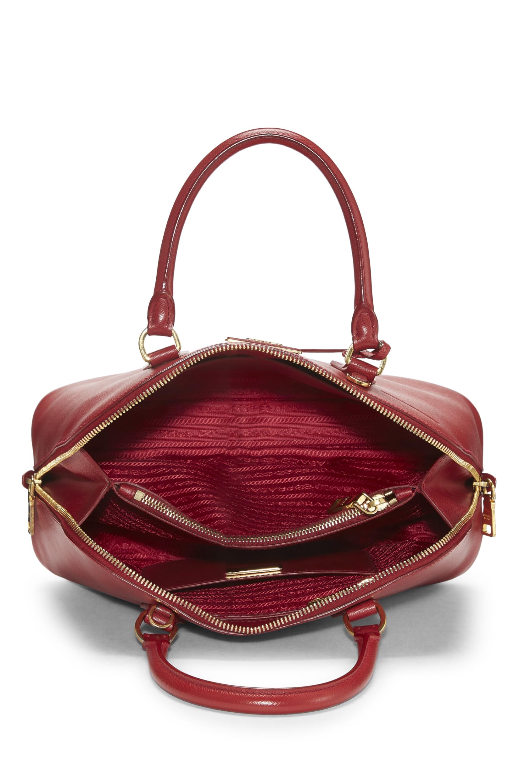 Prada, Red Saffiano Promenade Small, Red Luxury Handbag