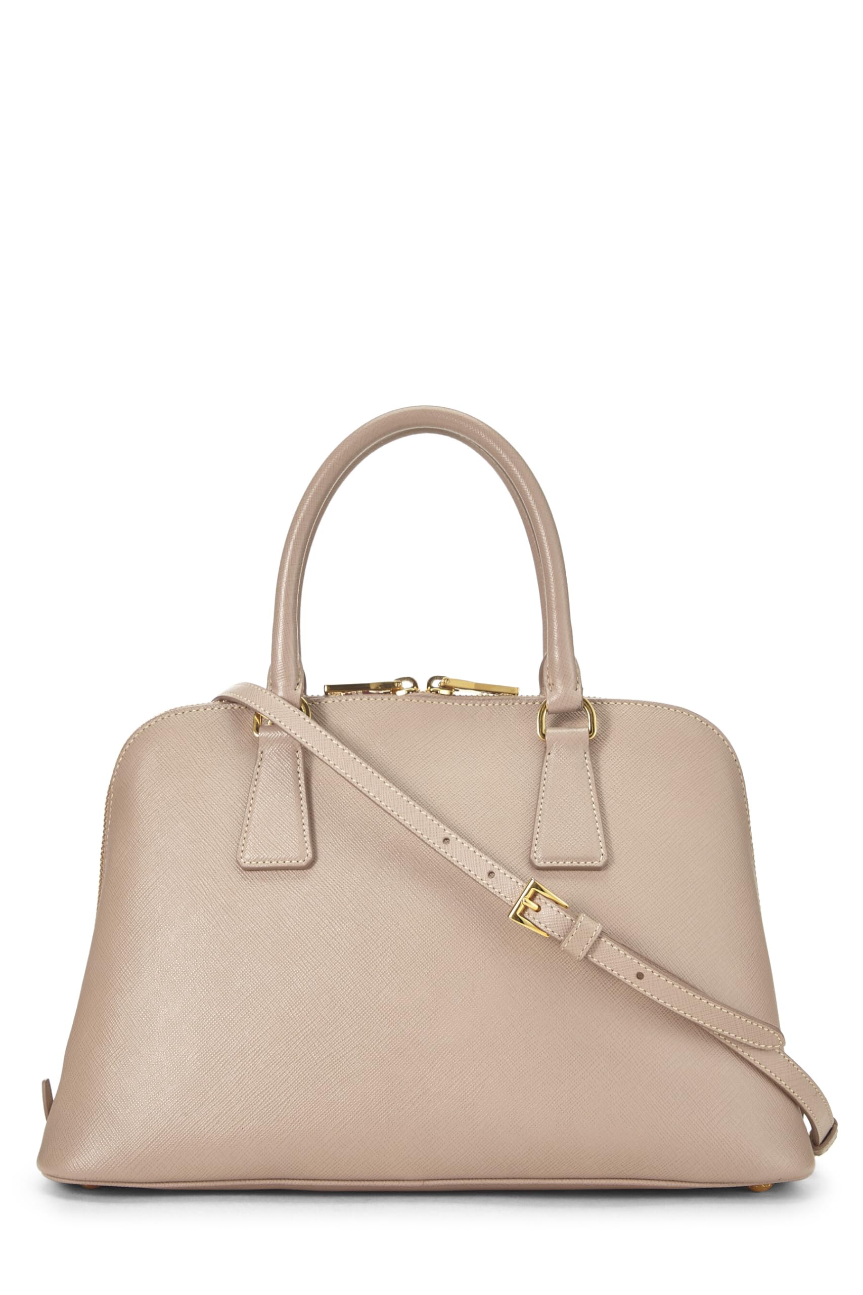 Prada, Beige Saffiano Convertible Handbag Small, Beige