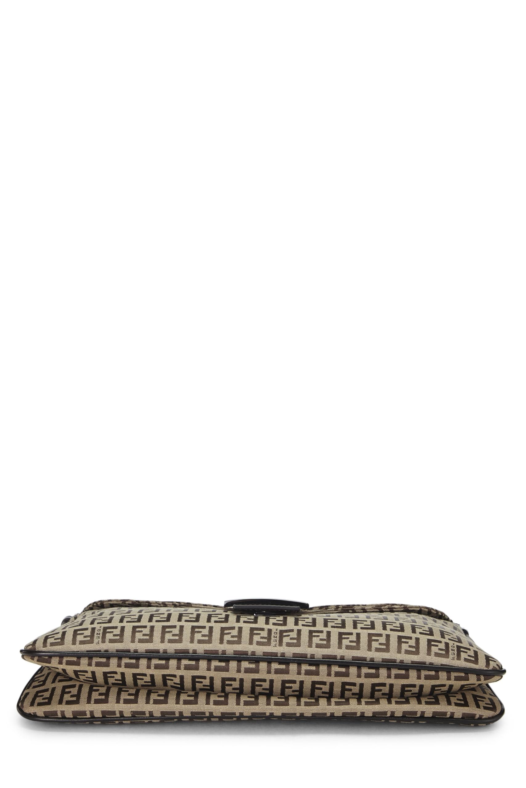 Fendi, Brown Zucchino Canvas Shoulder Bag, Brown