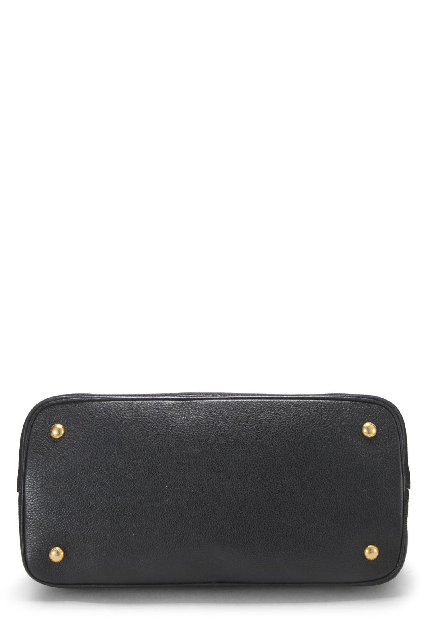 Prada, Black Vitello Daino Double Snap Tote Medium, Black