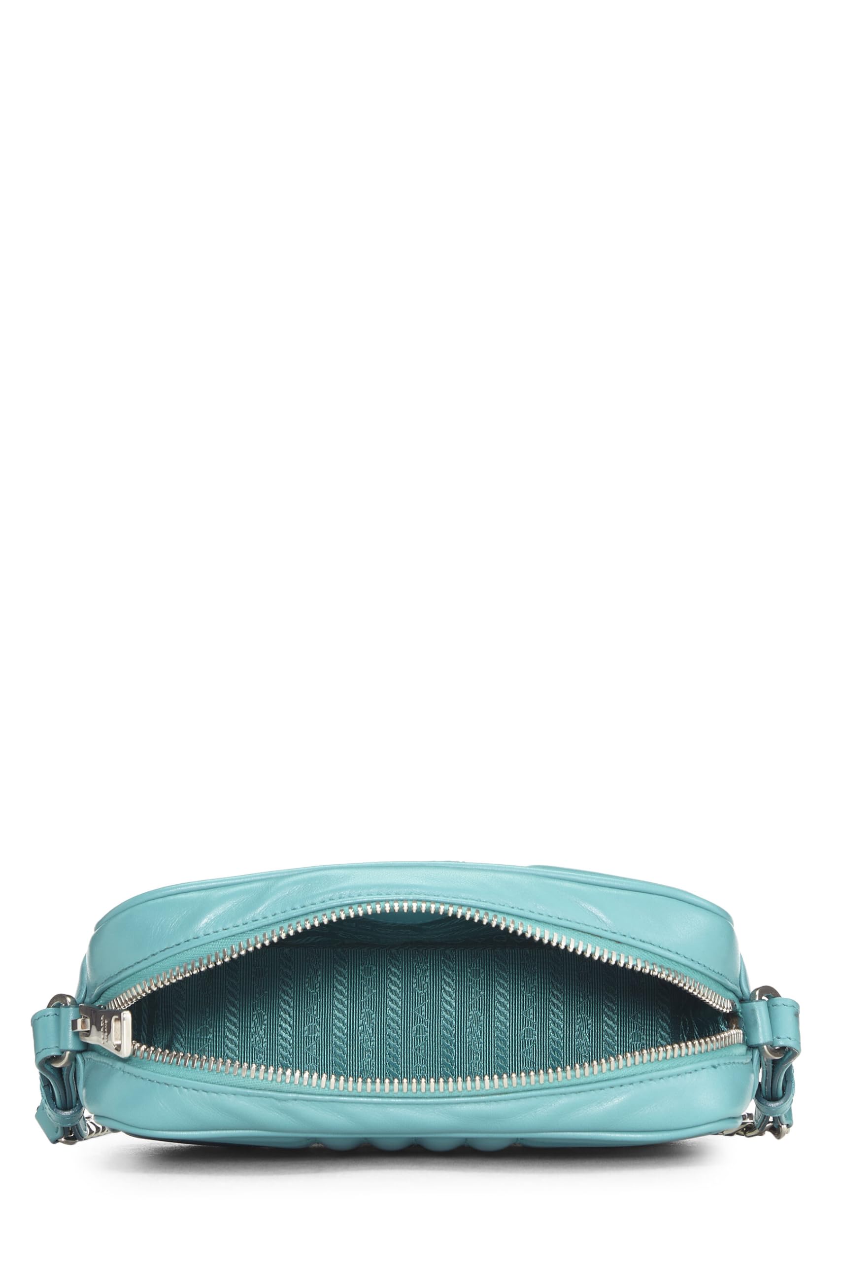 Prada, Turquoise Calfskin Diagramme Camera Bag Small, Blue