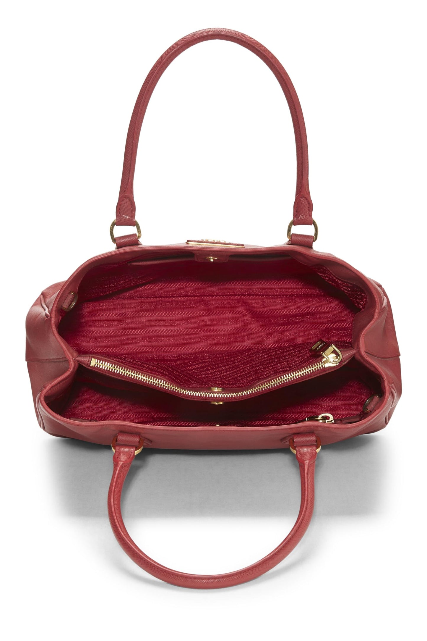 Prada, Red Saffiano Executive Tote Small, Red