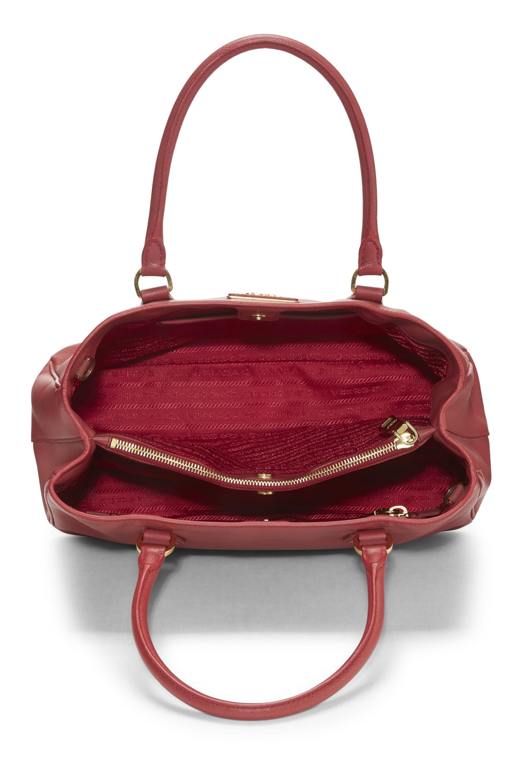 Prada, Red Saffiano Executive Tote Small, Red