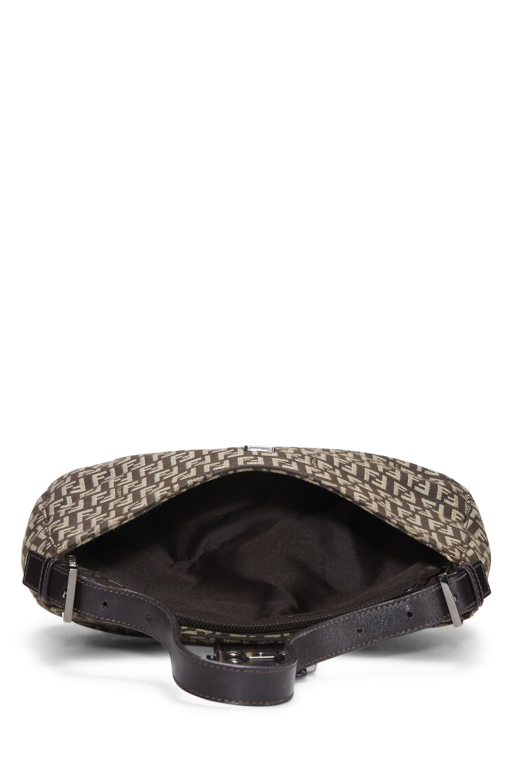 Fendi, Brown Zucchino Canvas Shoulder Bag, Brown