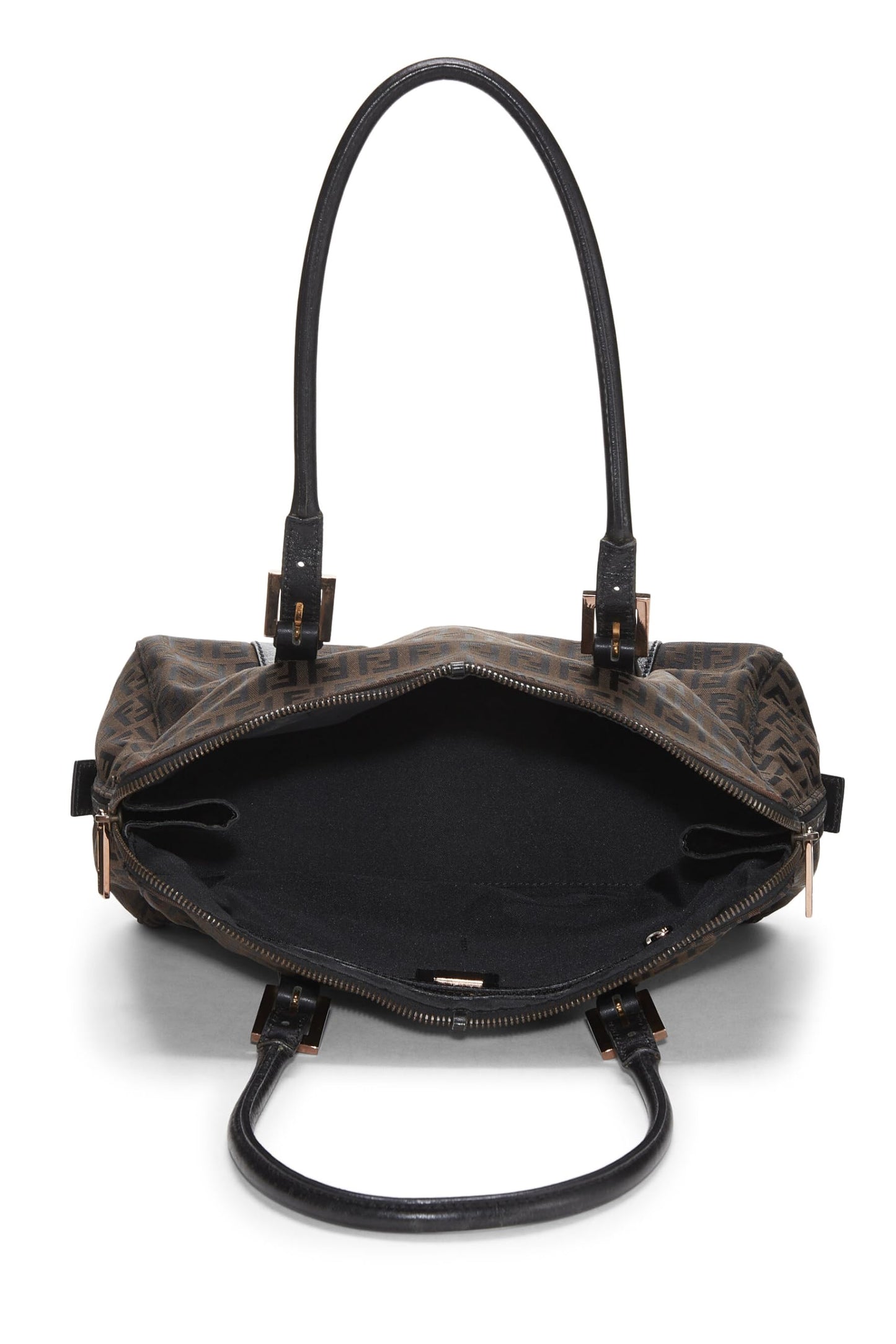 Fendi, Brown Zucchino Canvas Shoulder Bag, Brown