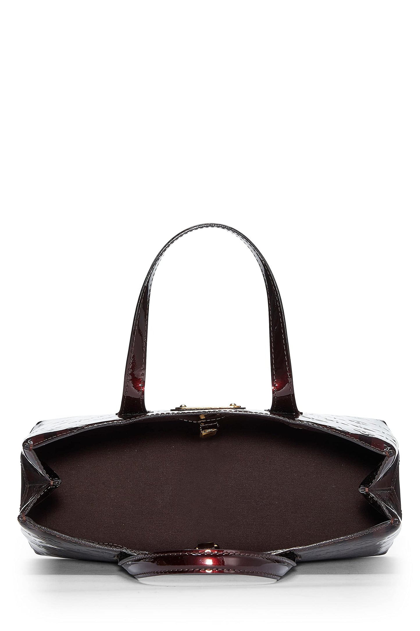Louis Vuitton, Griotte & Amarante Monogram Vernis Rayures Wilshire PM, Purple