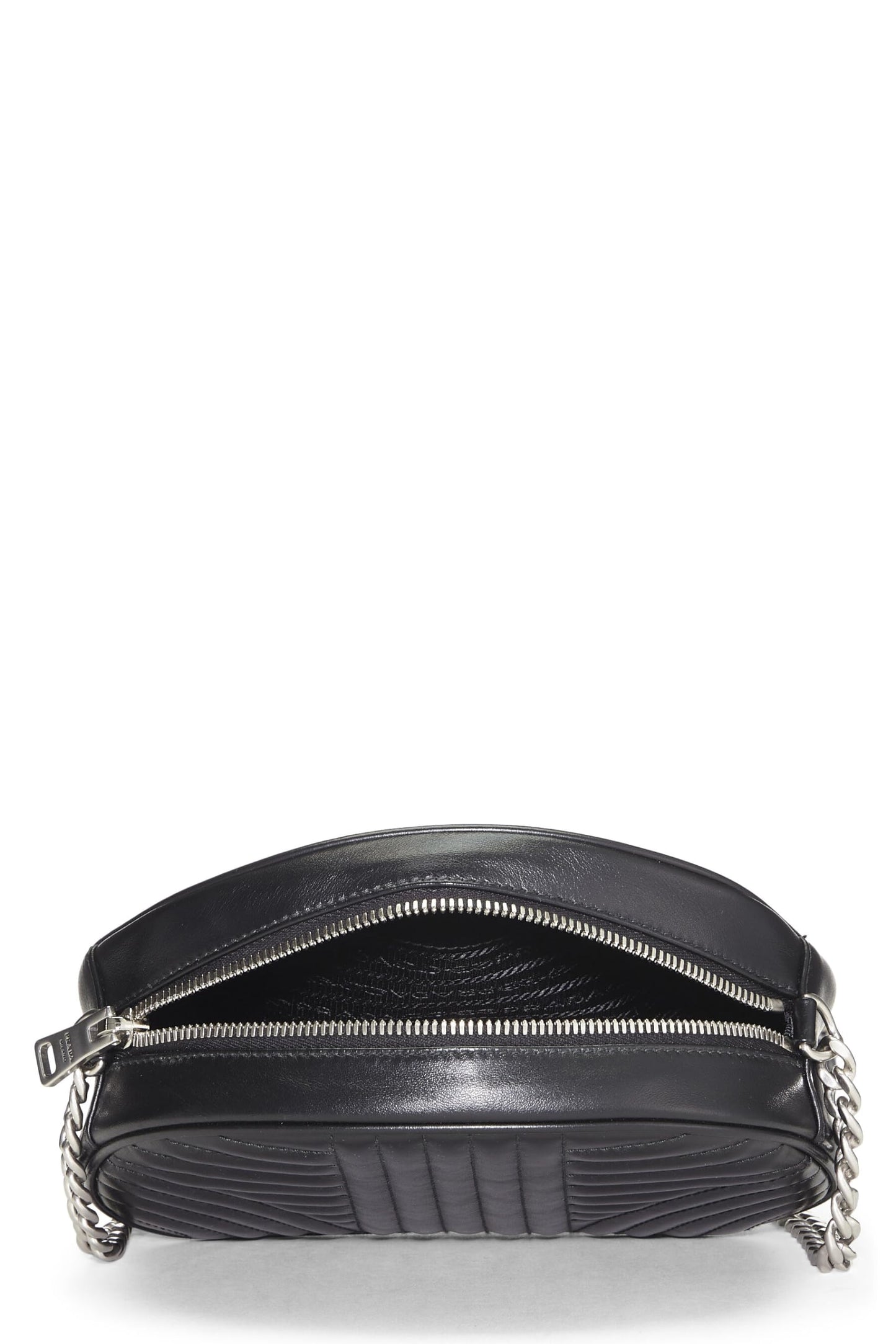 Prada, Black Calfskin Diagramme Crossbody, Black
