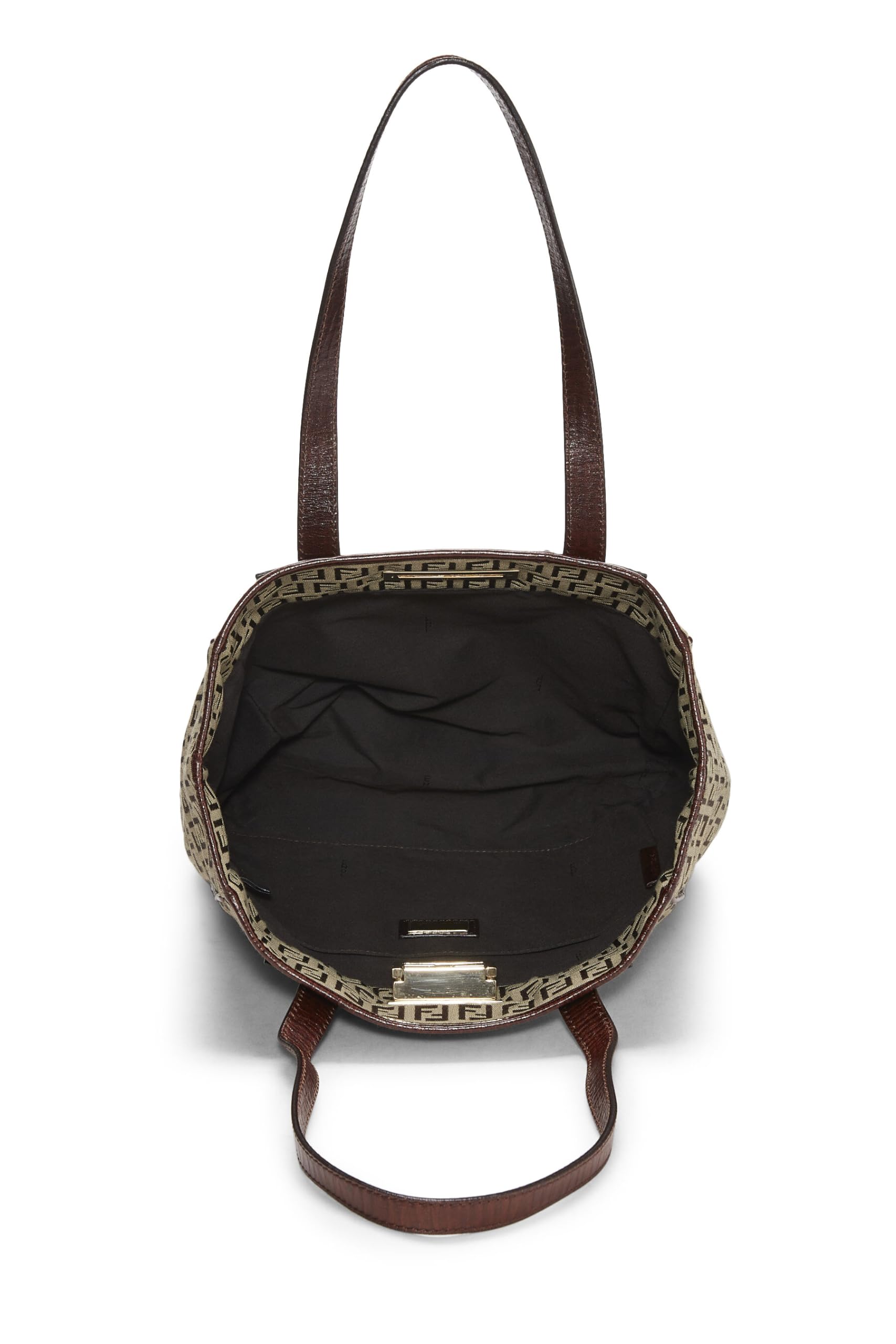 Fendi, Brown Zucchino Canvas Tote Small, Brown