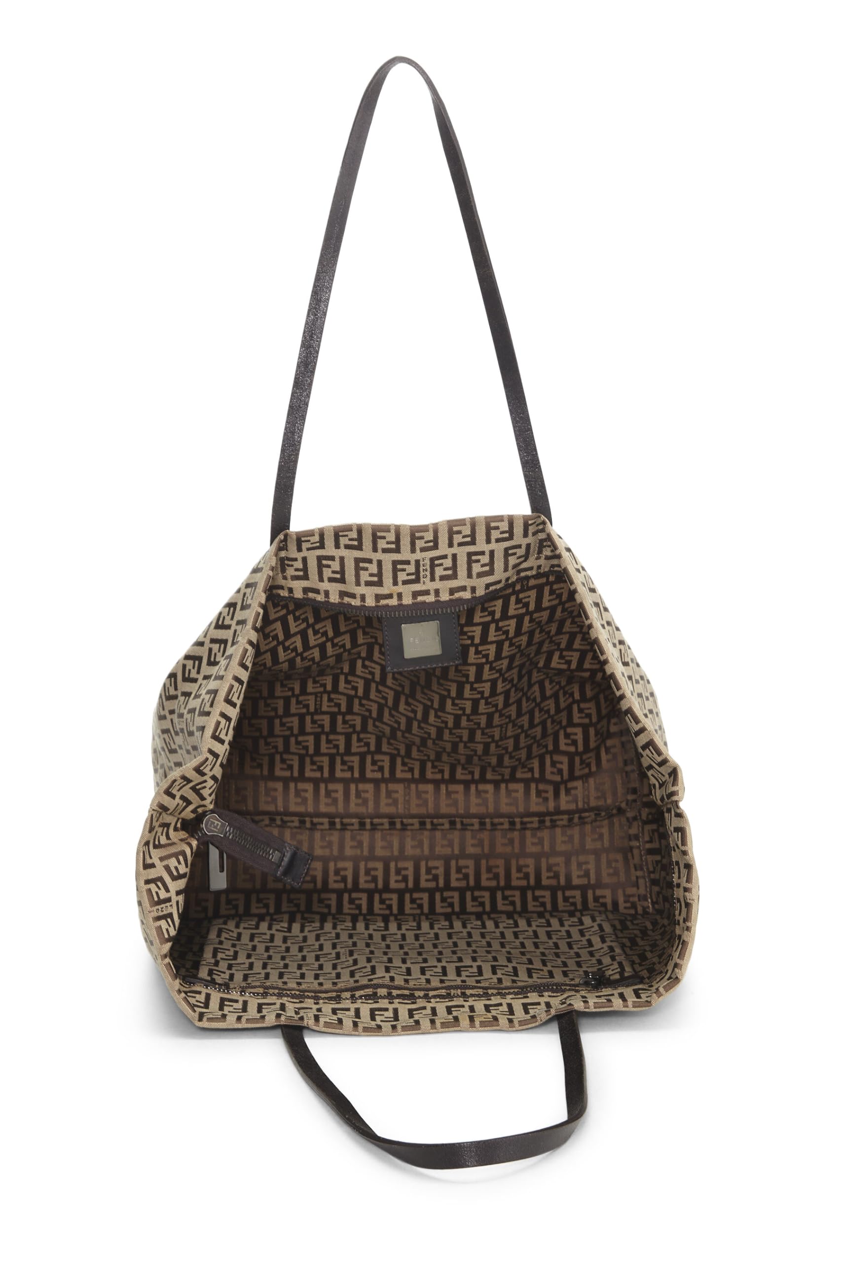 Fendi, Brown Zucchino Roll Tote, Brown