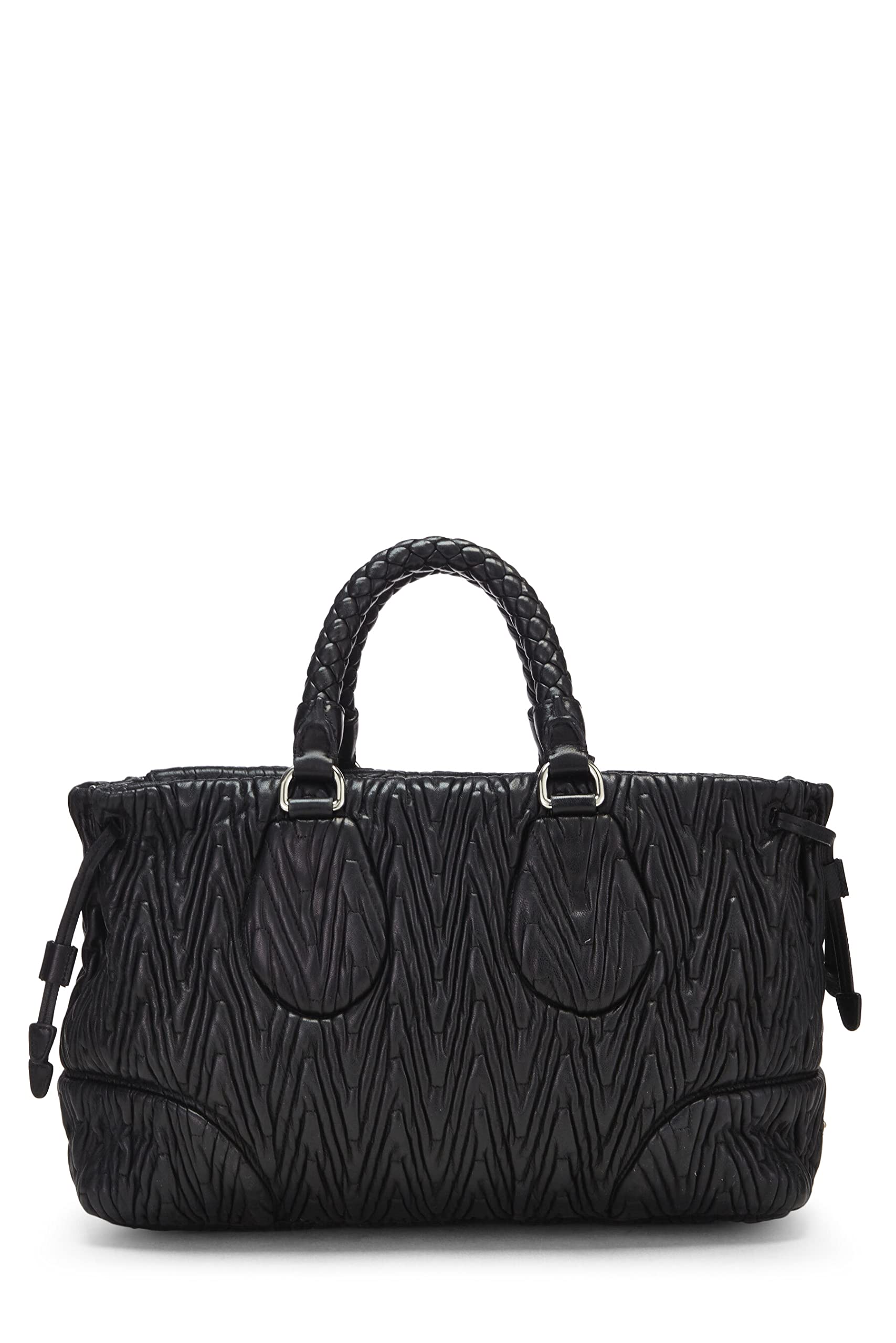 Prada, Black Nappa Chevron Antik Handbag, Black