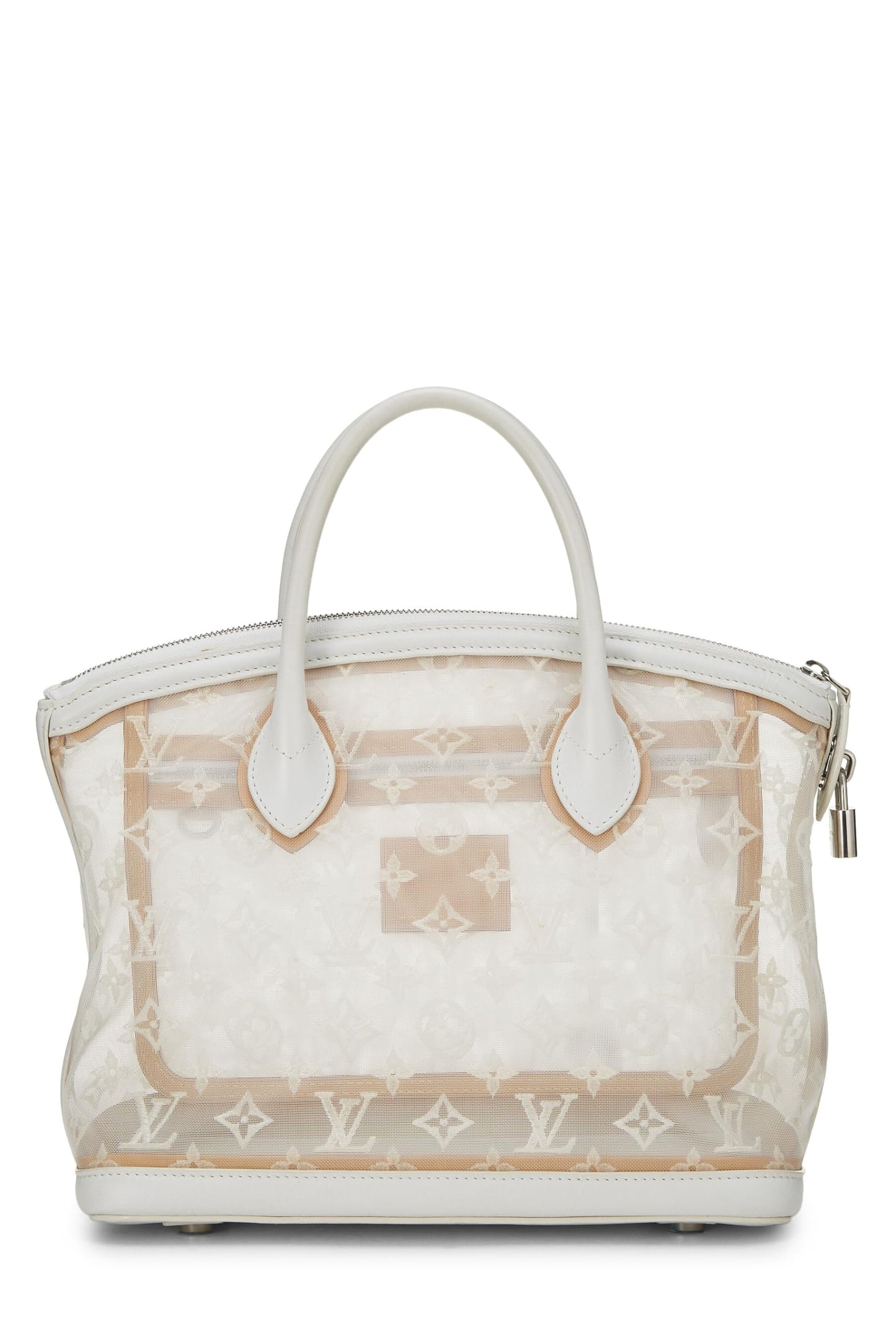 Louis Vuitton, White Monogram Mesh Transparence Lockit, White