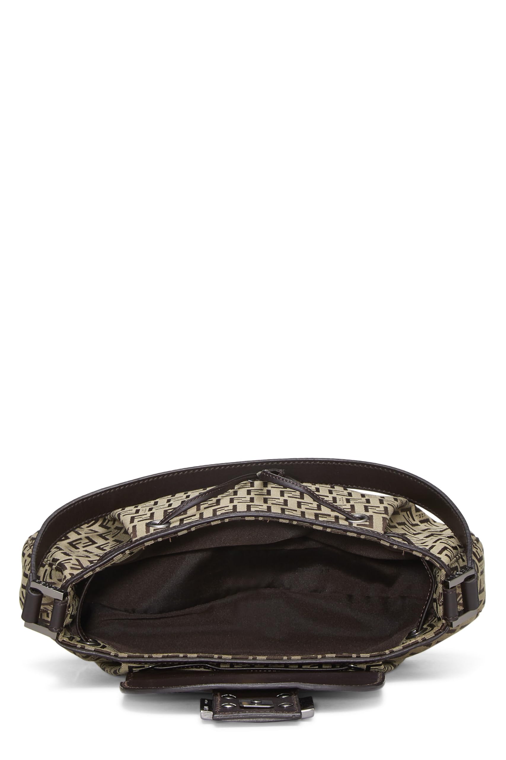 Fendi, Brown Zucchino Canvas Shoulder Bag, Brown