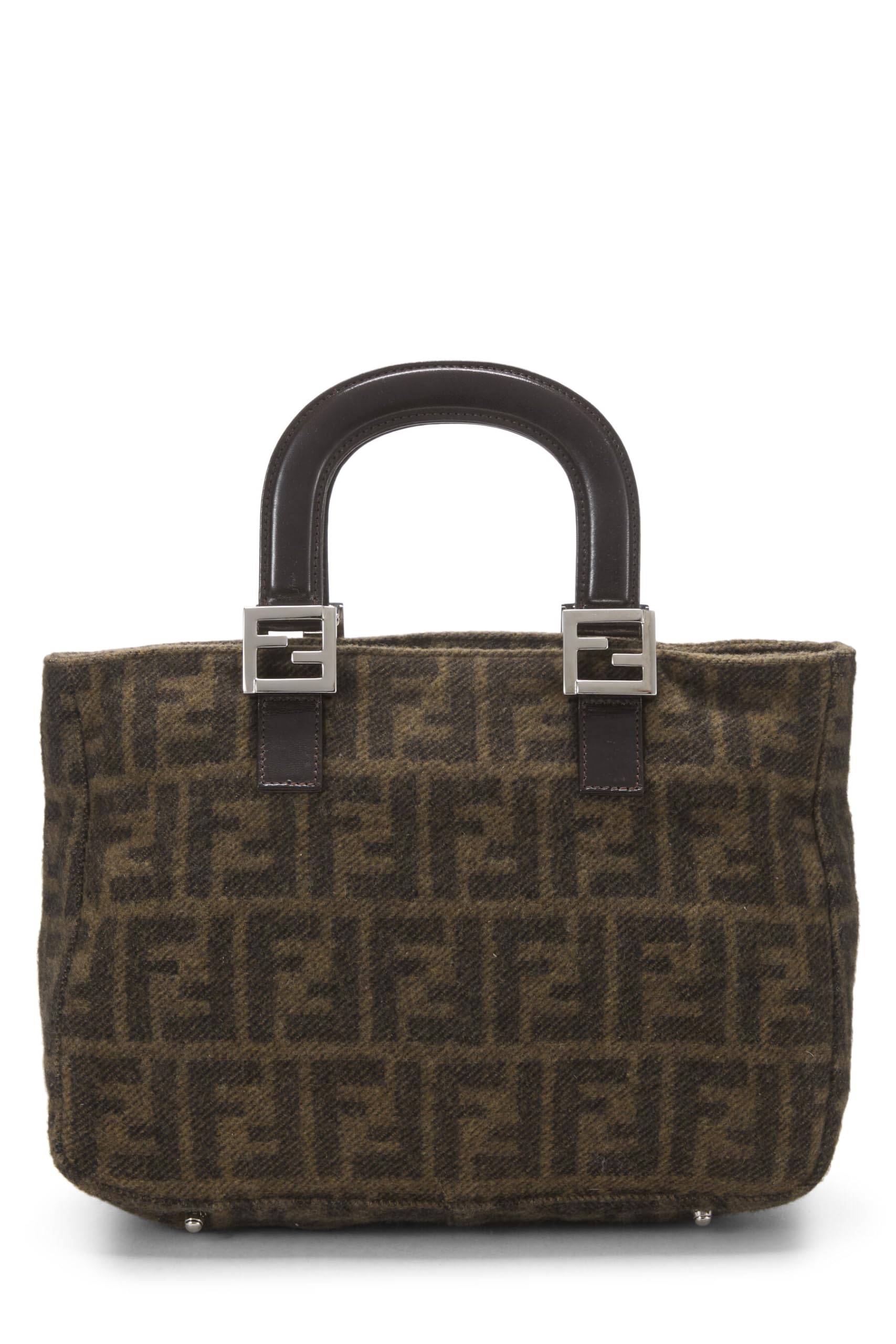 Fendi, Brown Zucca Wool Handbag, Brown
