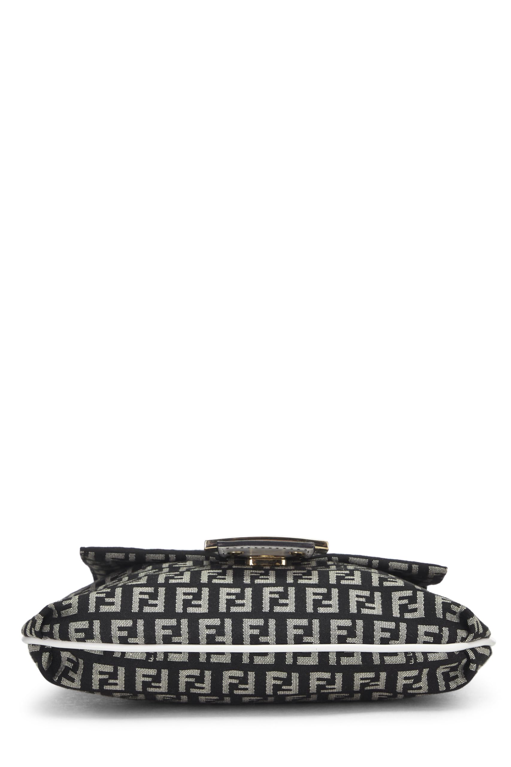 Fendi, Navy Zucchino Canvas Tube Messenger, White