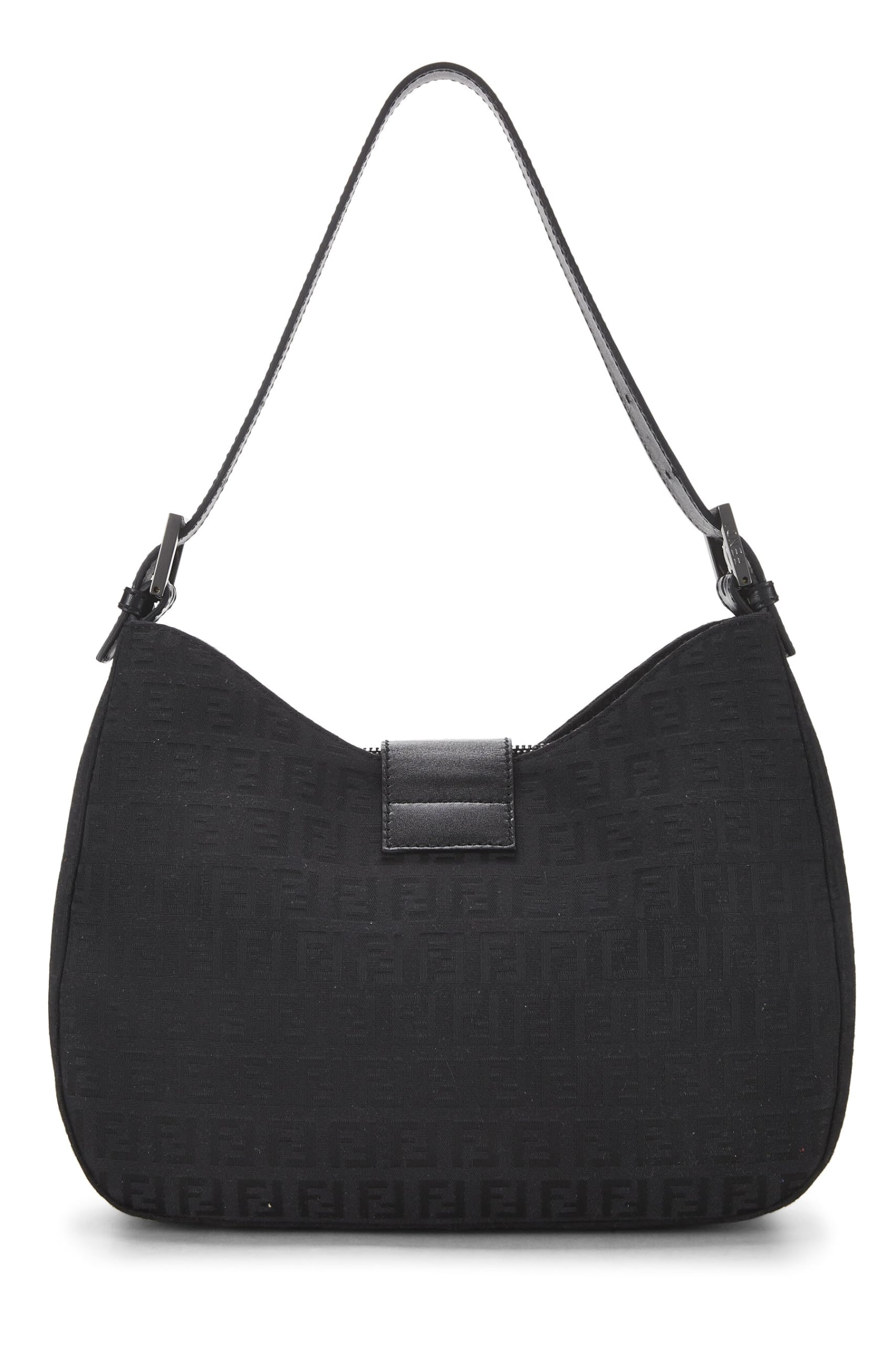 Fendi, Black Zucchino Canvas Shoulder Bag, Black