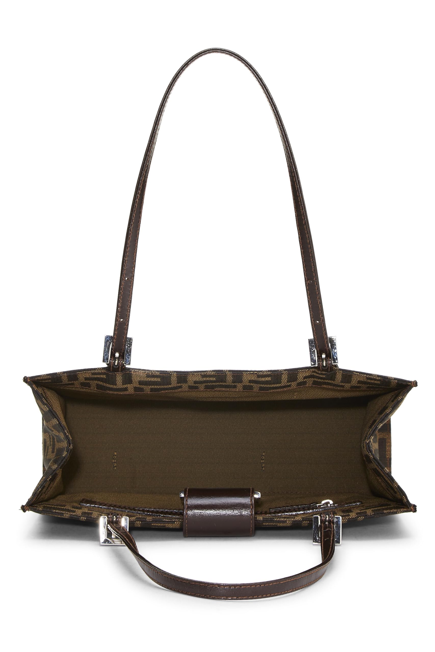 Fendi, Brown Zucca Canvas Shopping Tote Small, Brown