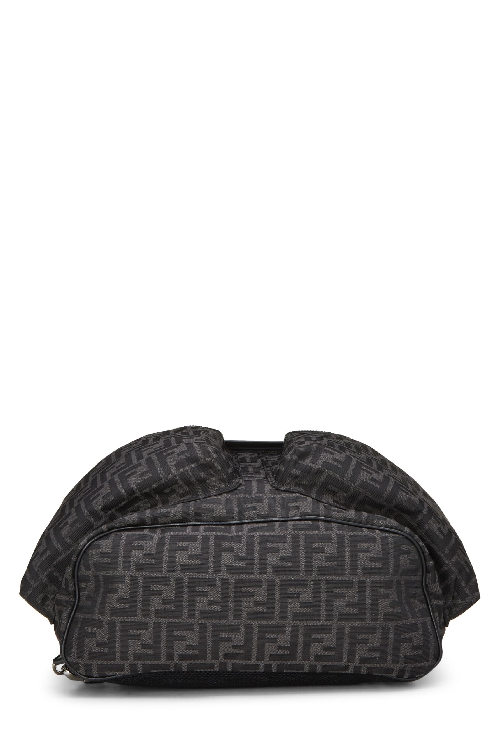Fendi, Black Zucca Double Pocket Backpack, Black