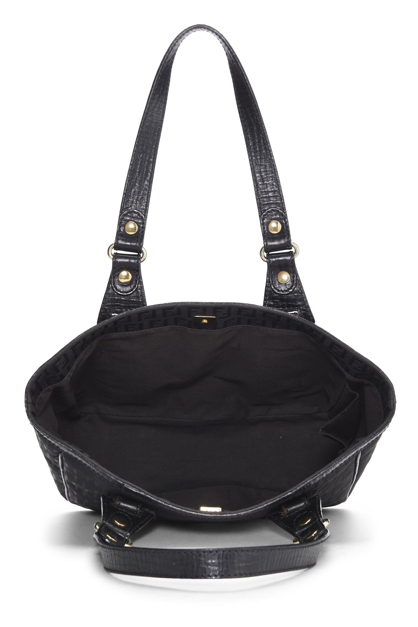 Fendi, Black Zucchino Canvas Tote Small, Black