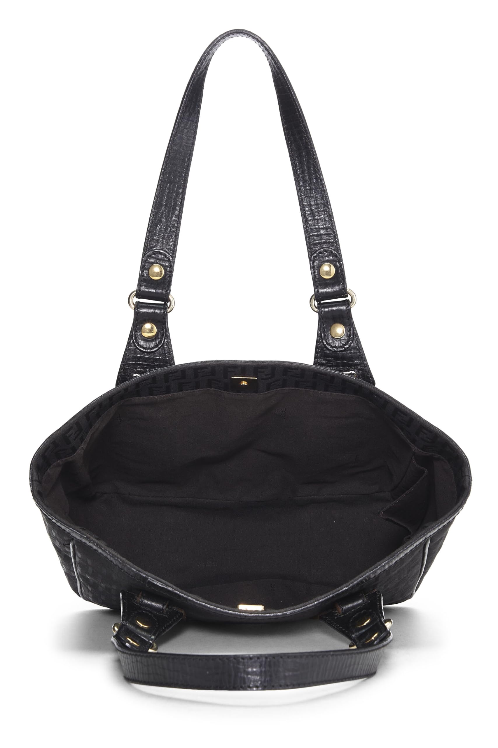 Fendi, Black Zucchino Canvas Tote Small, Black
