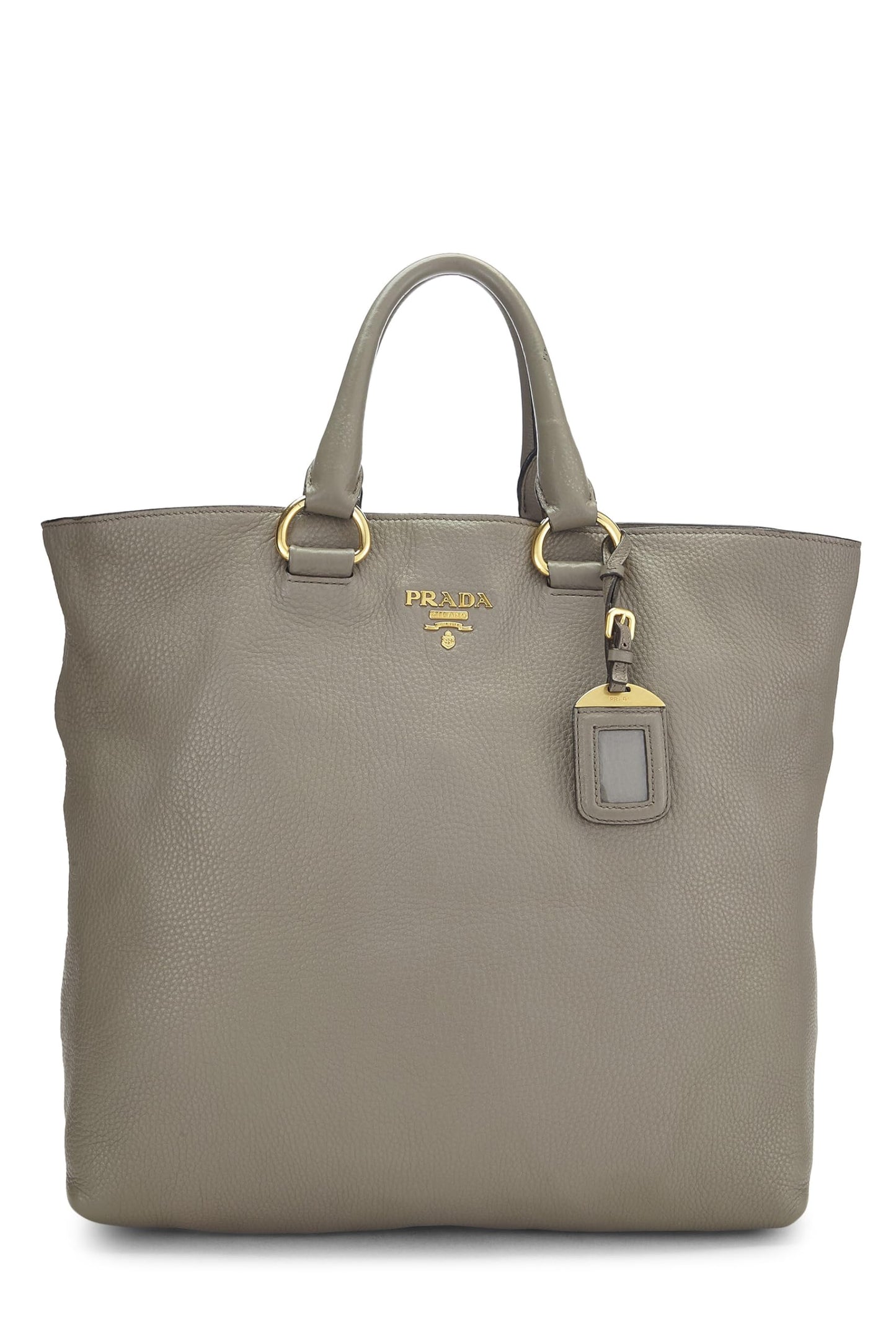 Prada, Grey Vitello Daino Shopping Tote, Grey