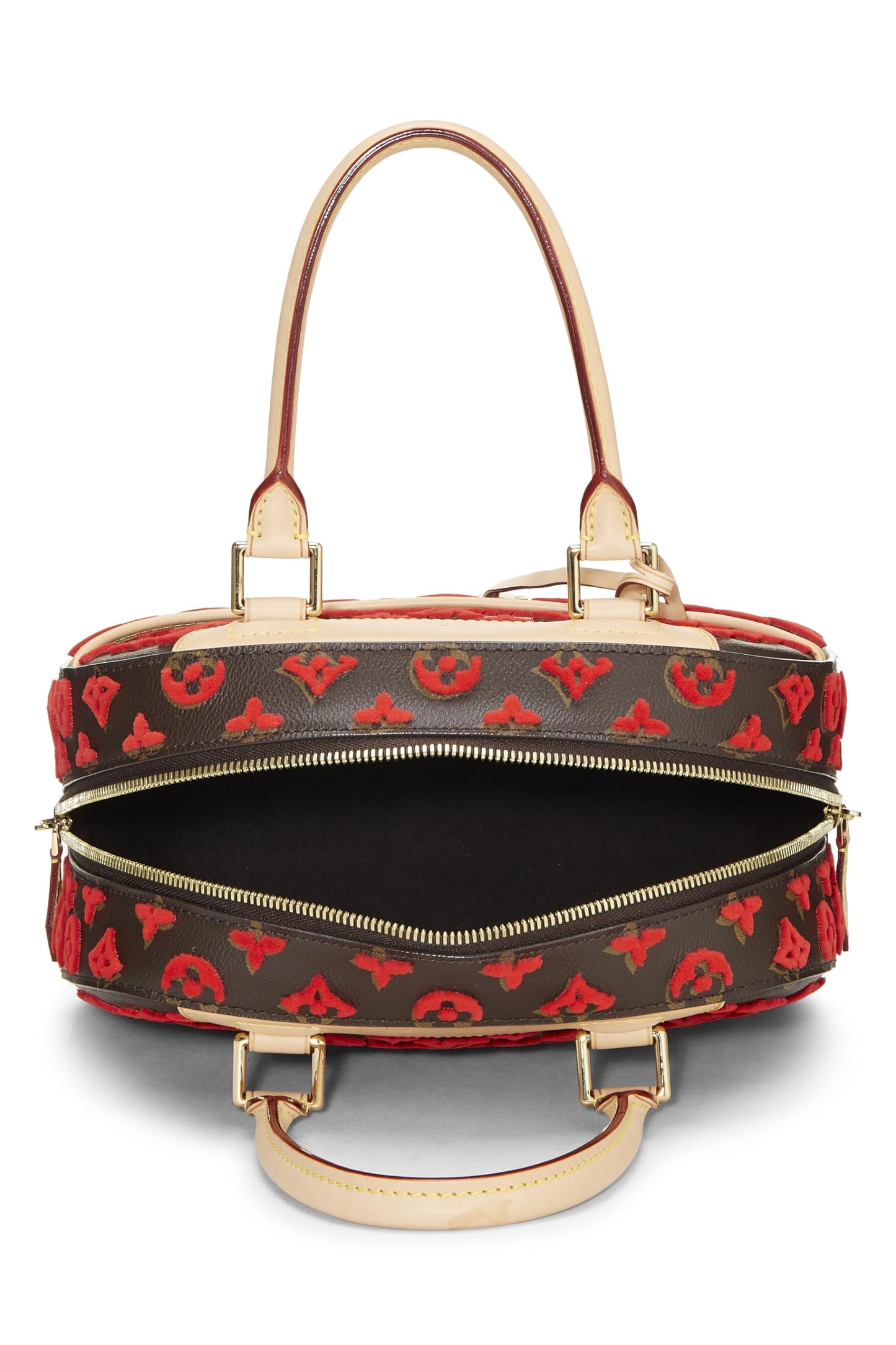 Louis Vuitton, Red Monogram Tuffetage Deauville Cube, Red