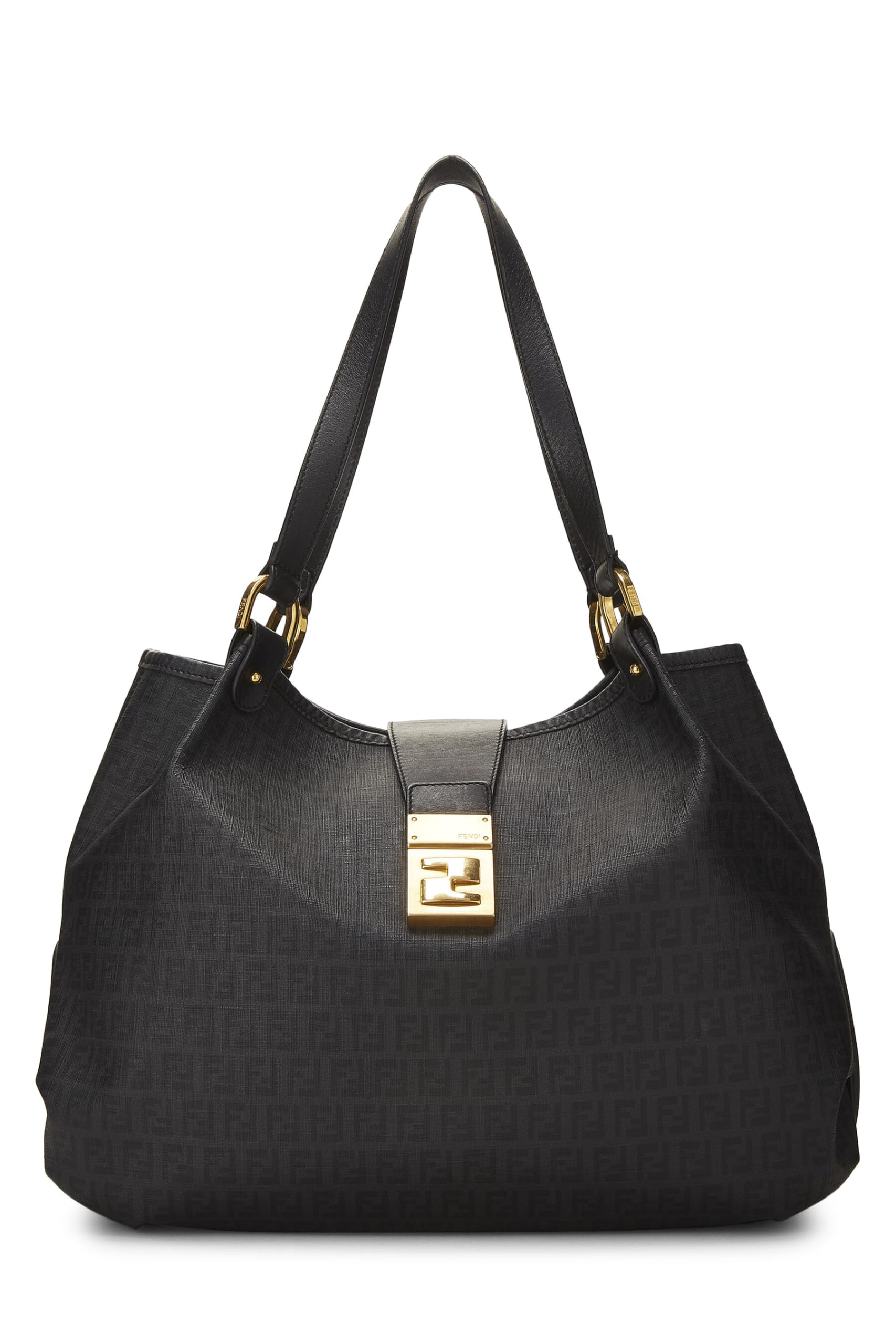 Fendi, Black Zucchino Chiusura Tote, Black