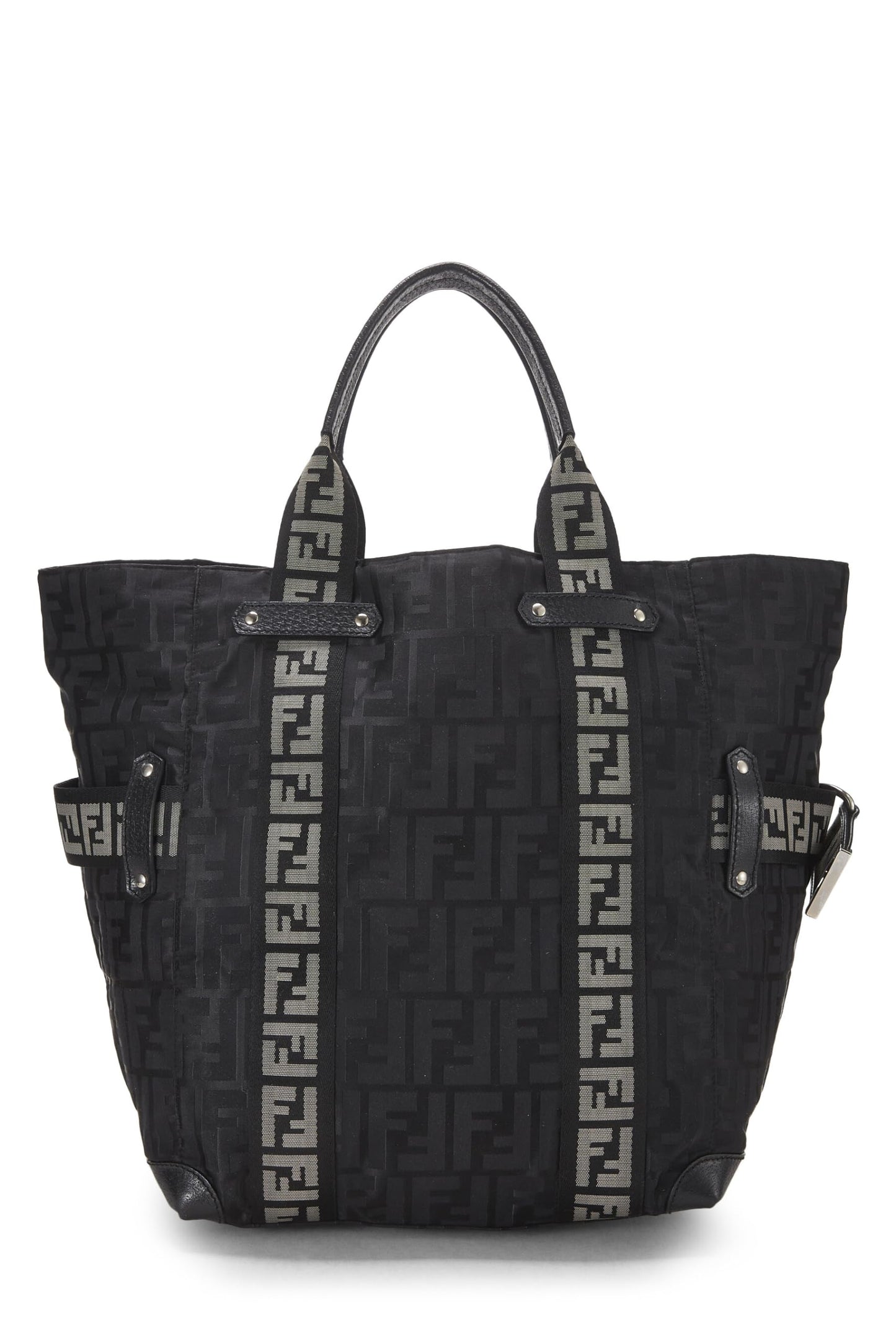 Fendi, Black Zucca Nylon Tote, Black