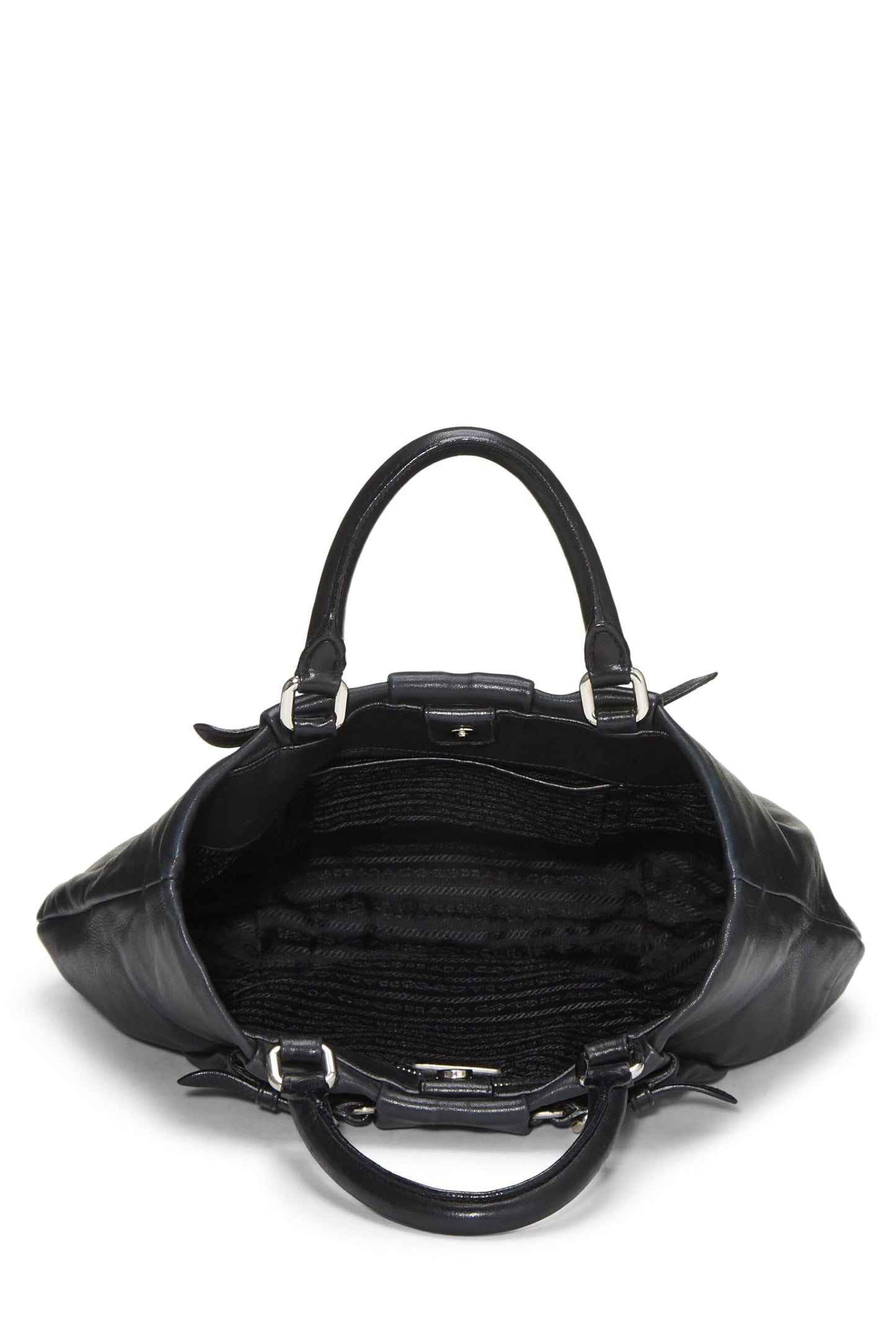Prada, Black Calfskin Convertible Handbag, Black