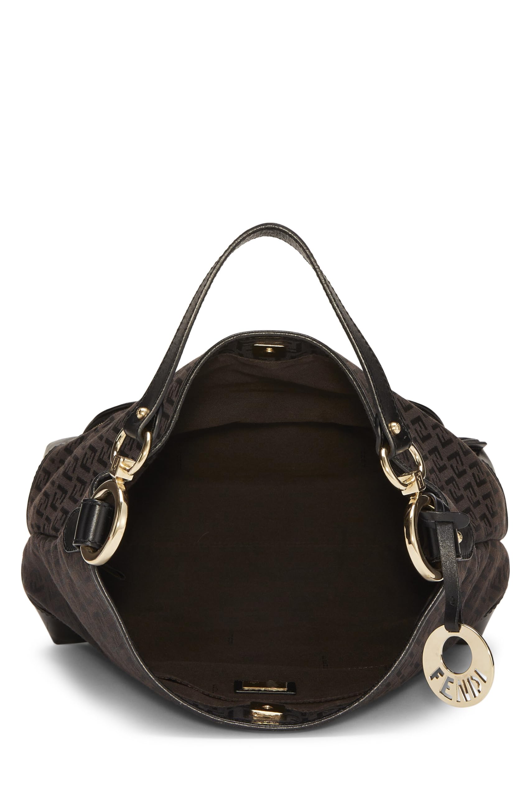 Fendi, Black Zucchino Canvas Hobo, Black