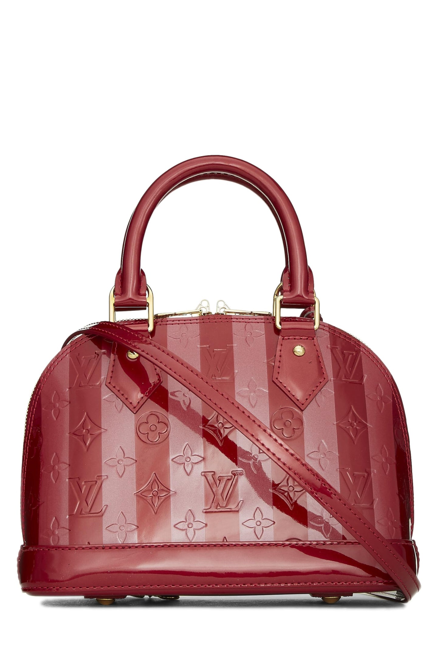 Louis Vuitton, Indian Rose Monogram Vernis Rayures Alma BB, Red