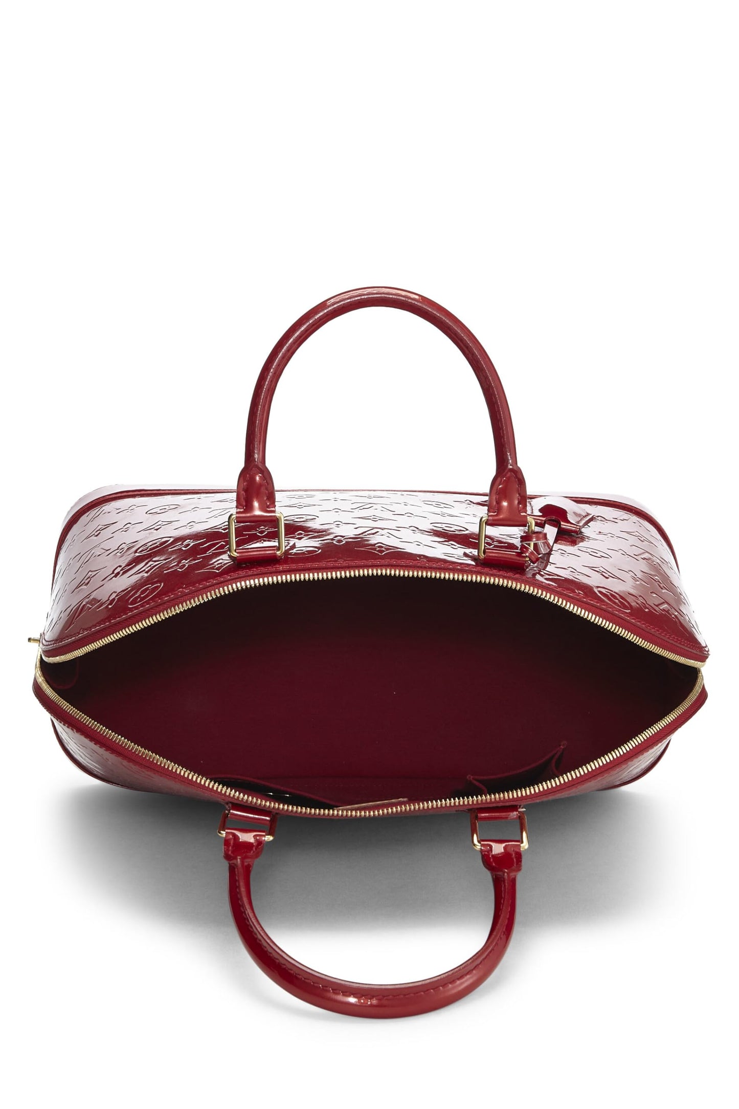 Louis Vuitton, Cerise Monogram Vernis Alma MM NM, Red