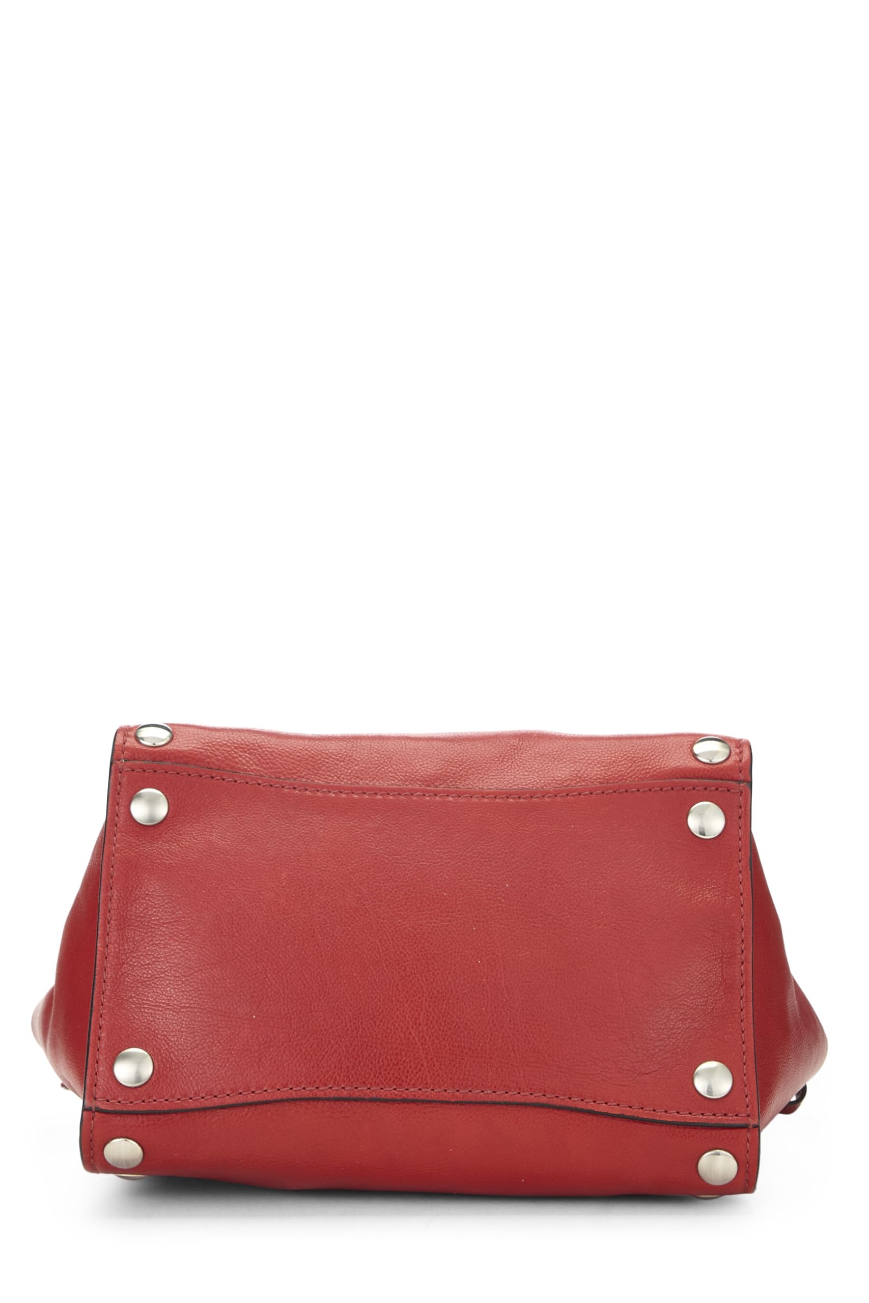Prada, Red Calfskin Studded Twin Pocket Tote, Red