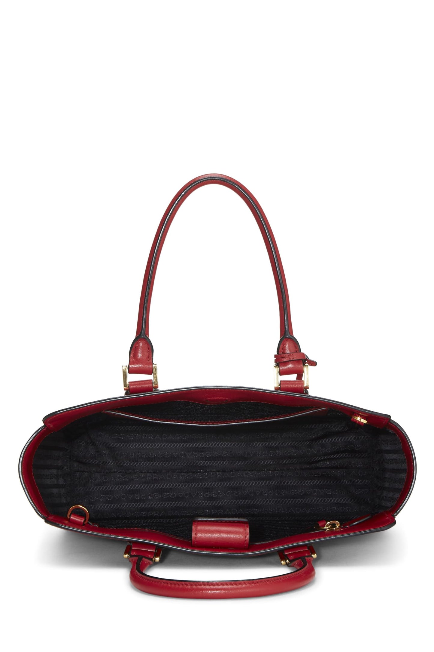 Prada, Red Saffiano Convertible Handbag Small, Red