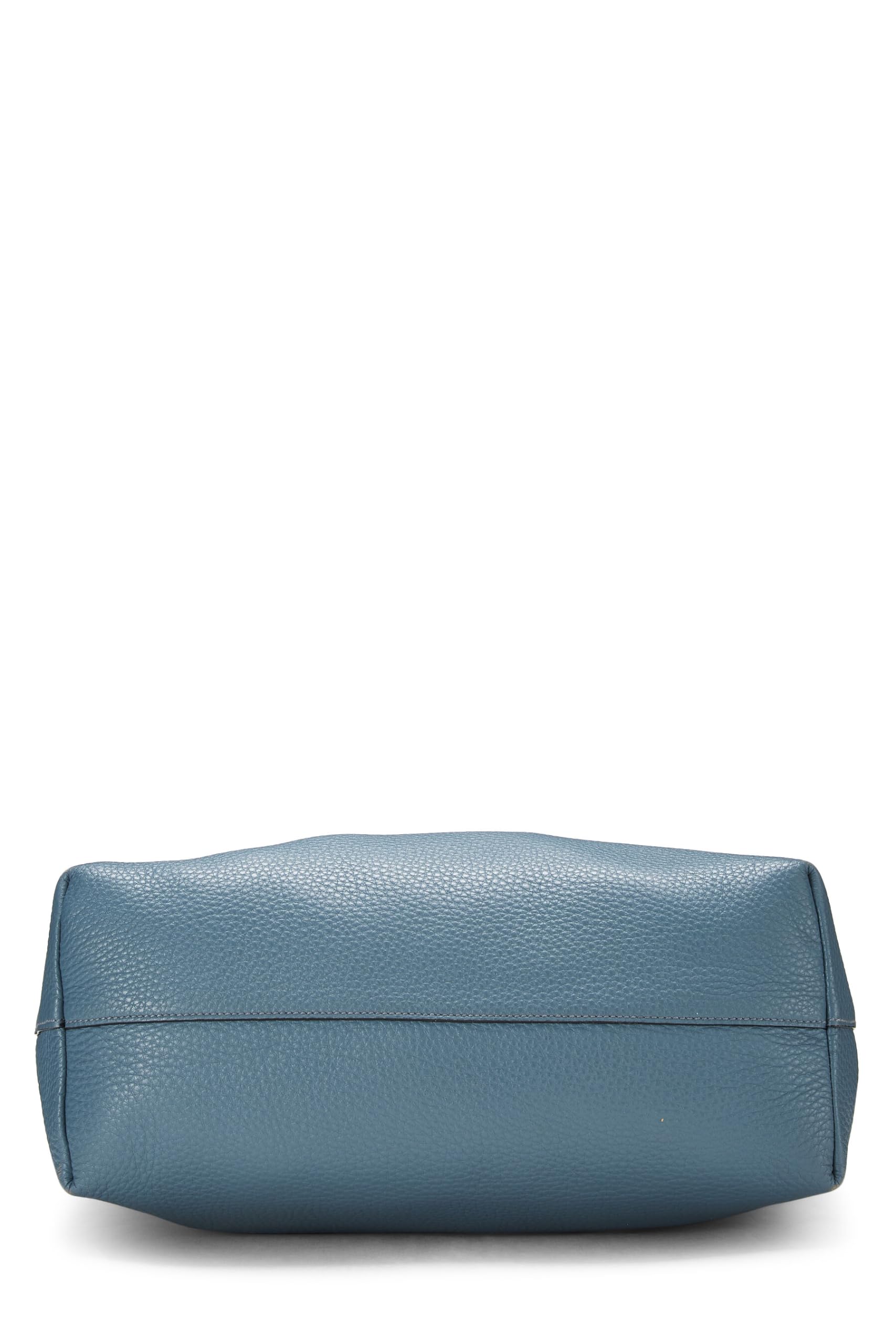 Prada, Blue Vitello Daino Convertible Tote Medium, Blue