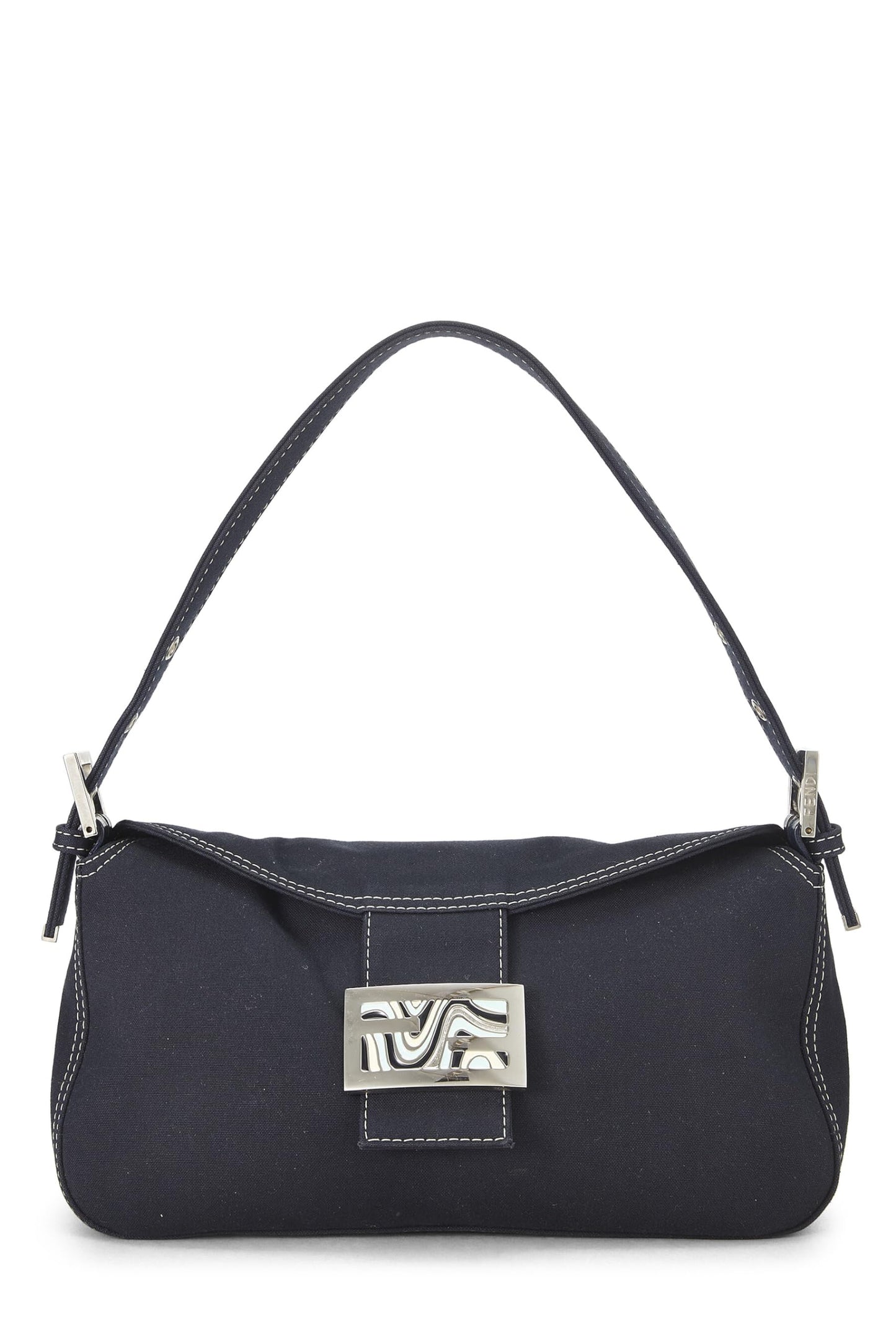 Fendi, Navy Canvas Shoulder Bag Small, Navy