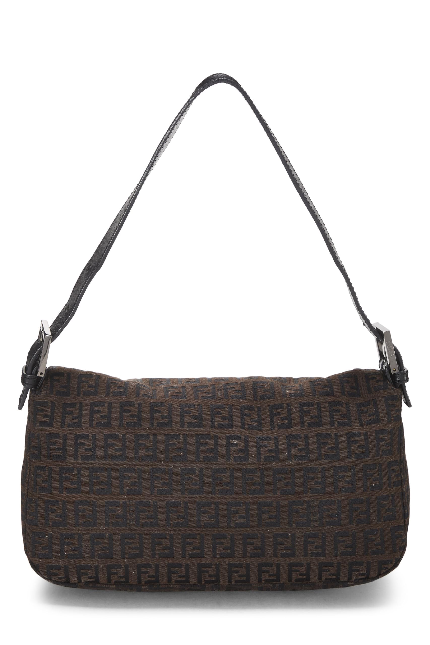 Fendi, Black Nylon Zucchino Shoulder Bag, Brown