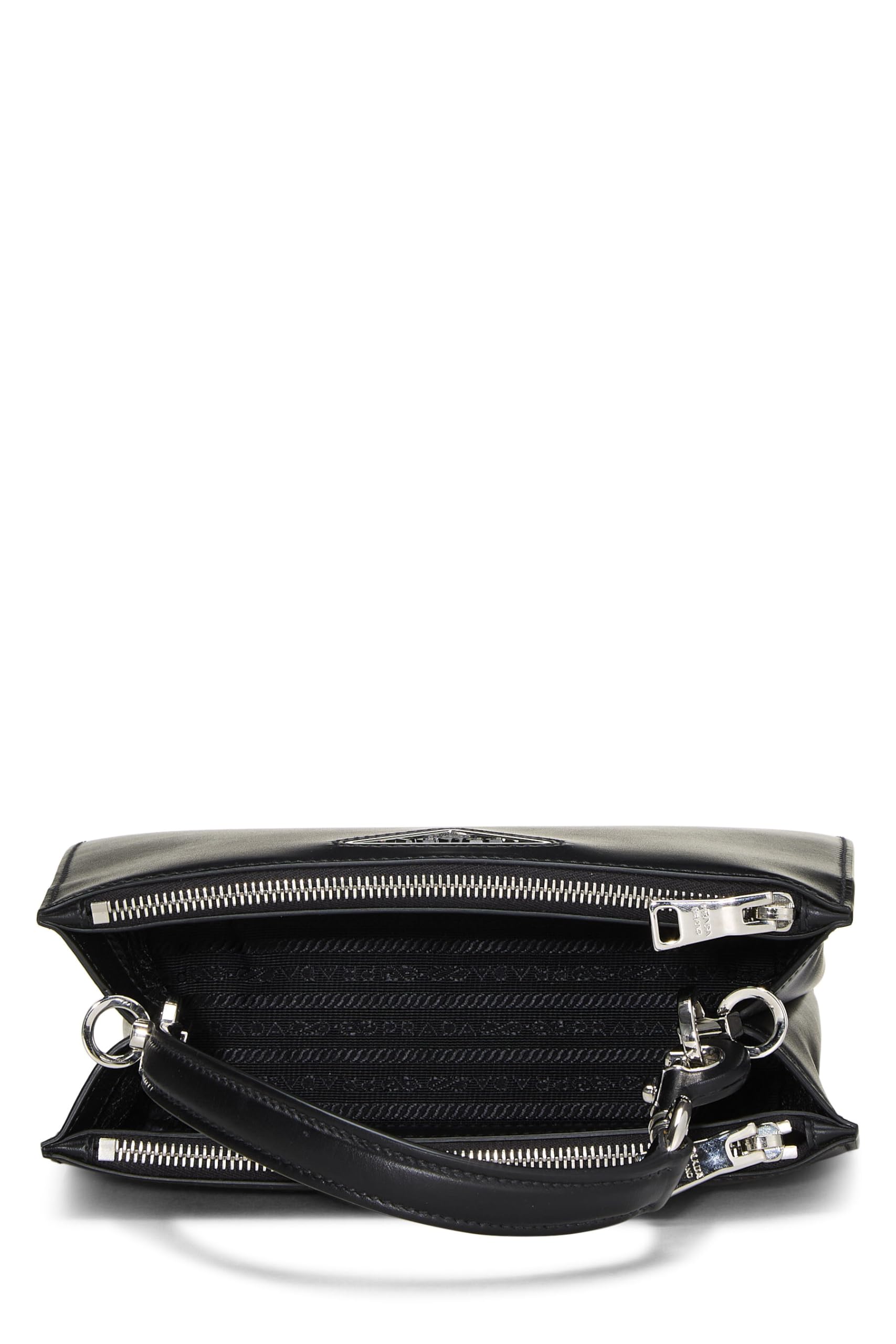 Prada, Black Calfskin Convertible Handbag, Black