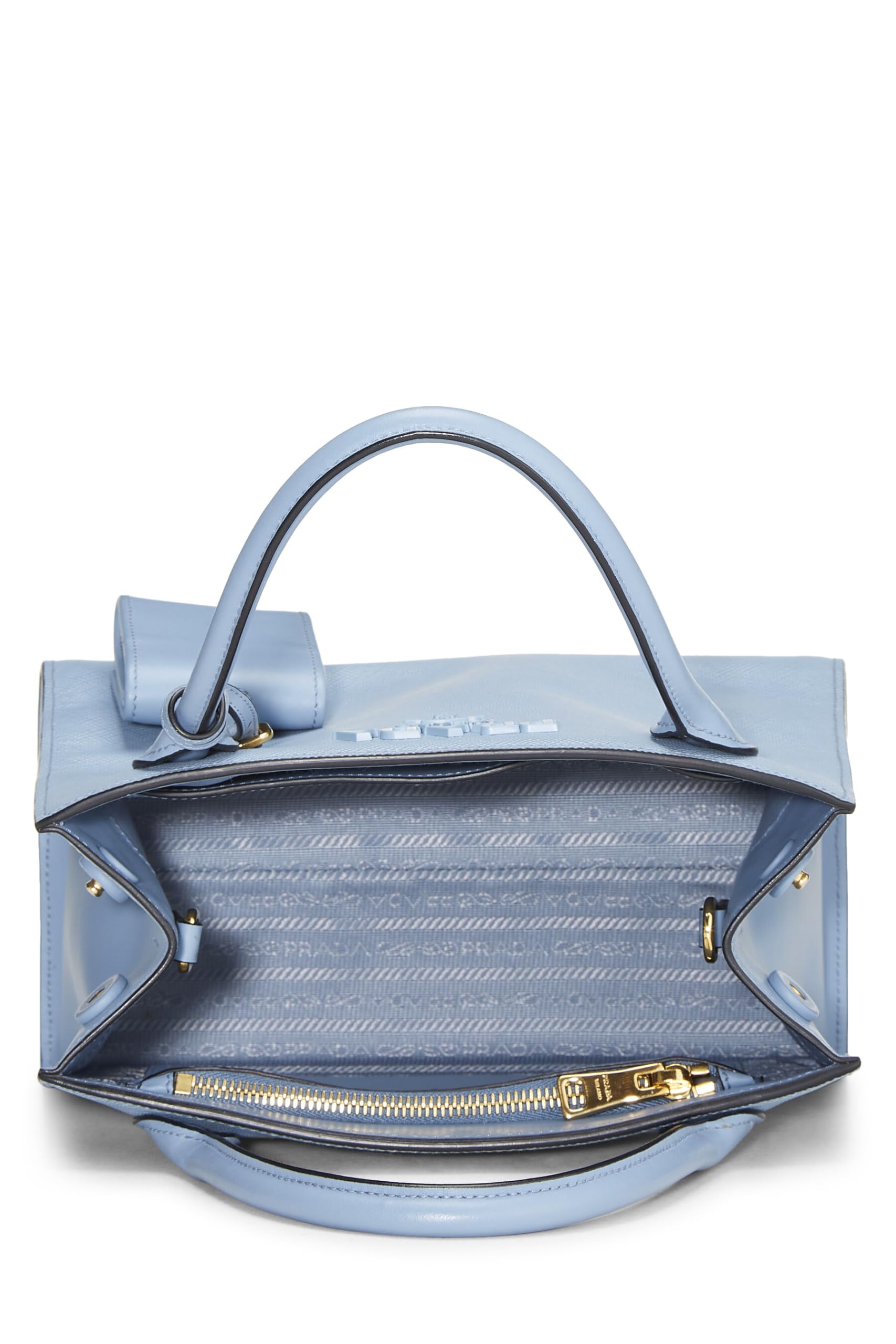 Prada, Blue Saffiano Leather Monochrome Bag Small, Blue