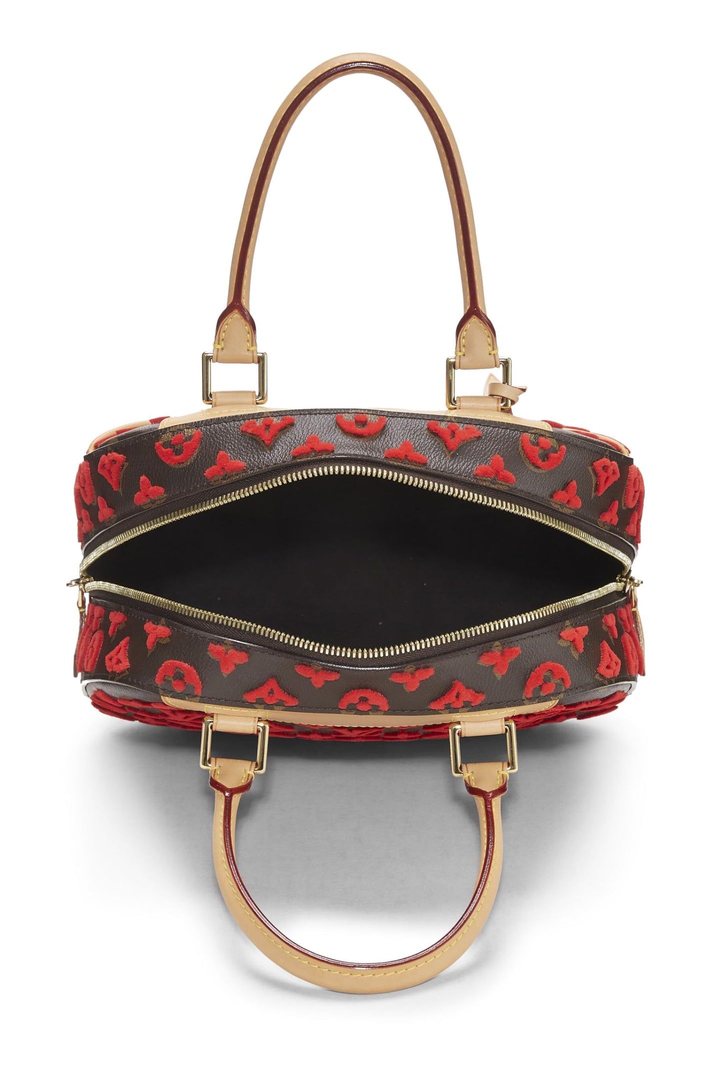 Louis Vuitton, Limited Edition Red Monogram Tuffetage Deauville Cube, Red
