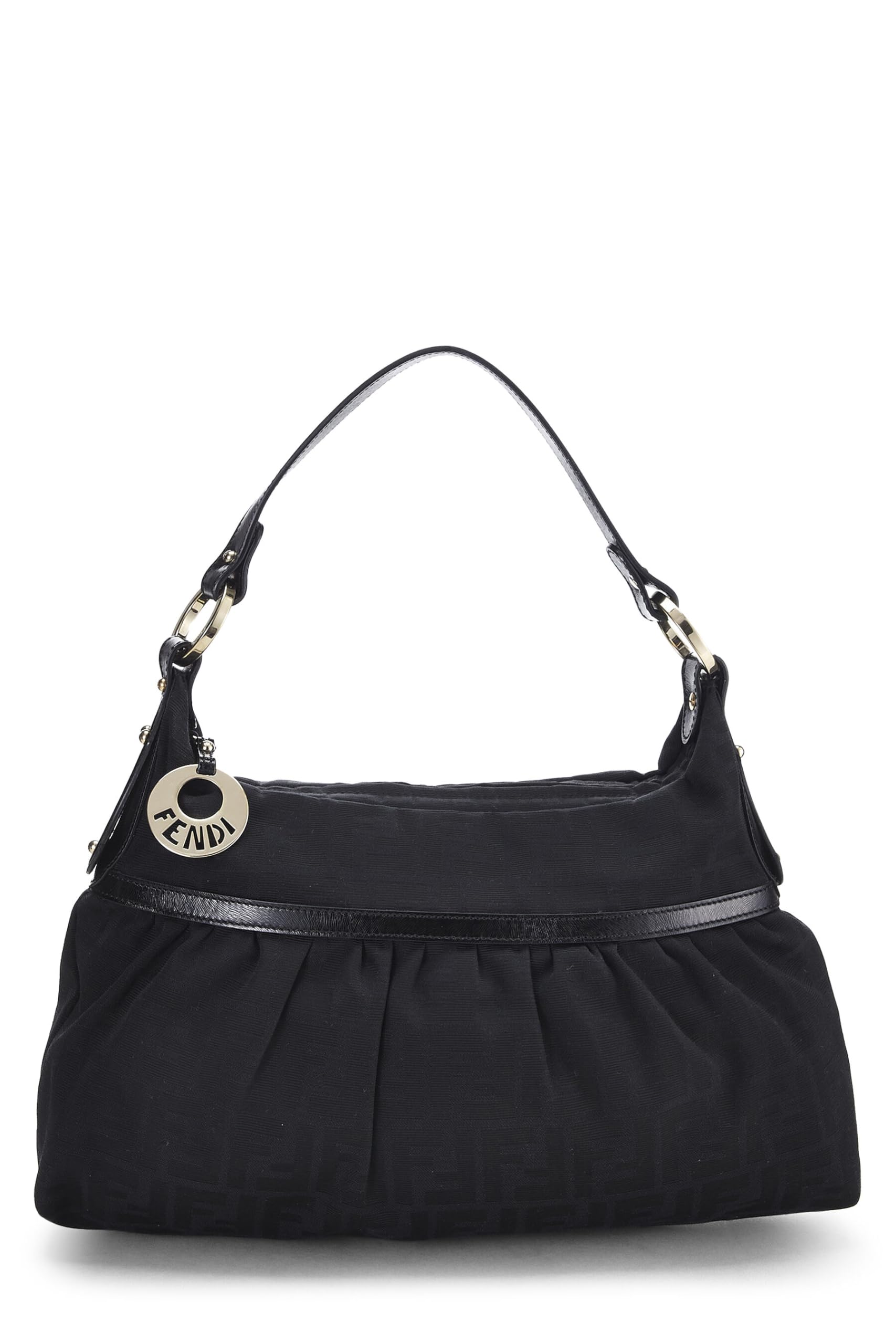 Fendi, Black Zucca Canvas Chef Hobo, Black