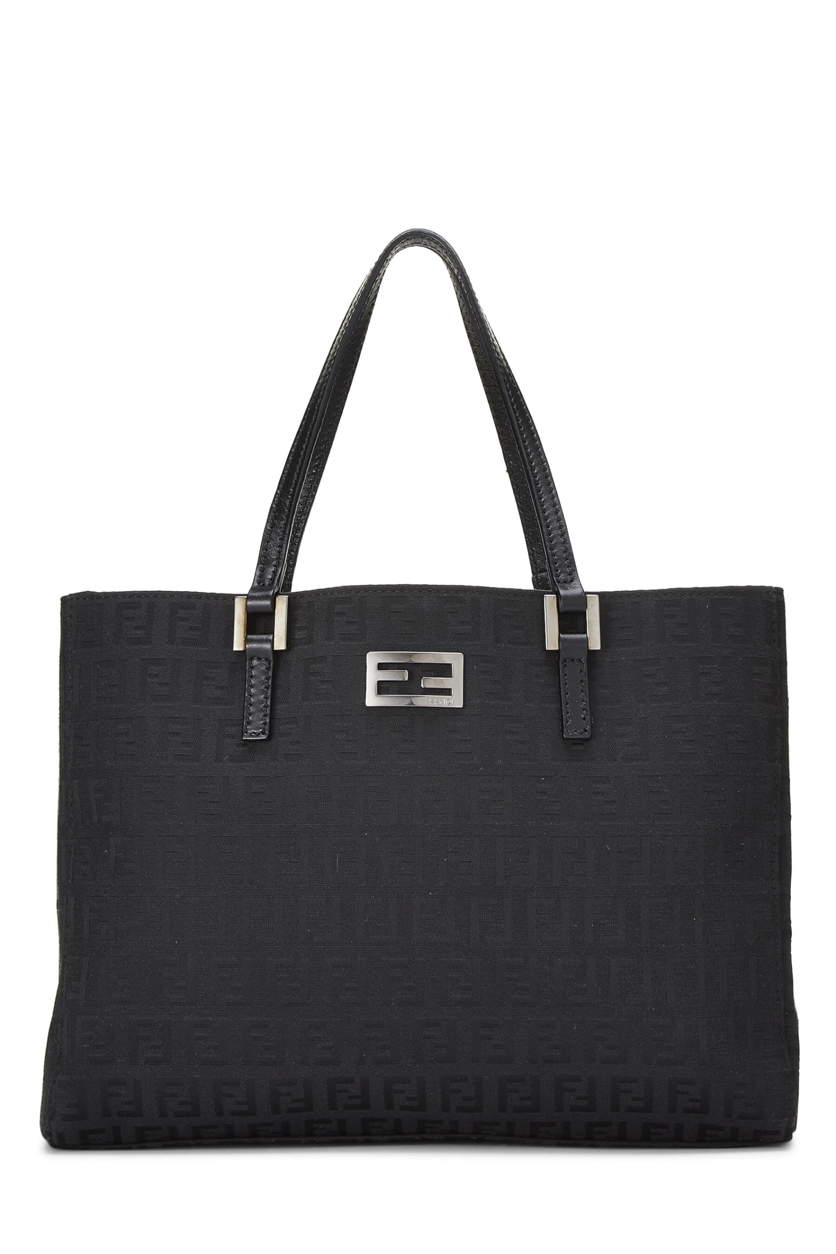 Fendi, Black Zucchino Canvas Tote Small, Black