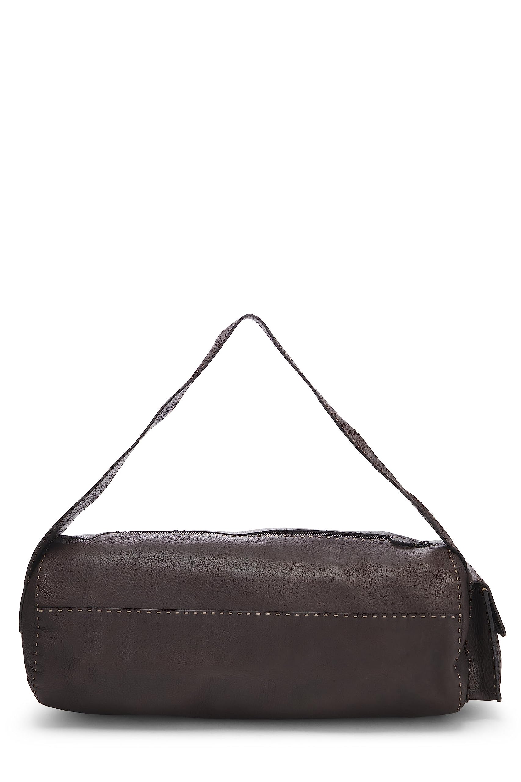 Fendi, Brown Leather Selleria Shoulder Bag, Brown