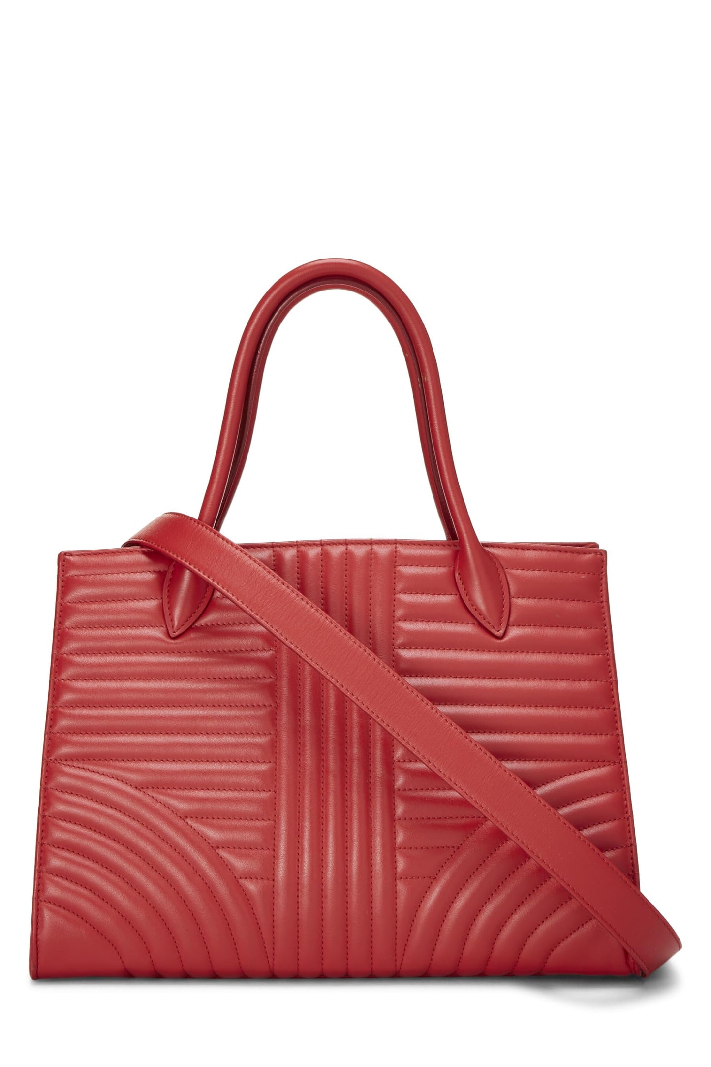 Prada, Red Calfskin Diagramme Tote, Red