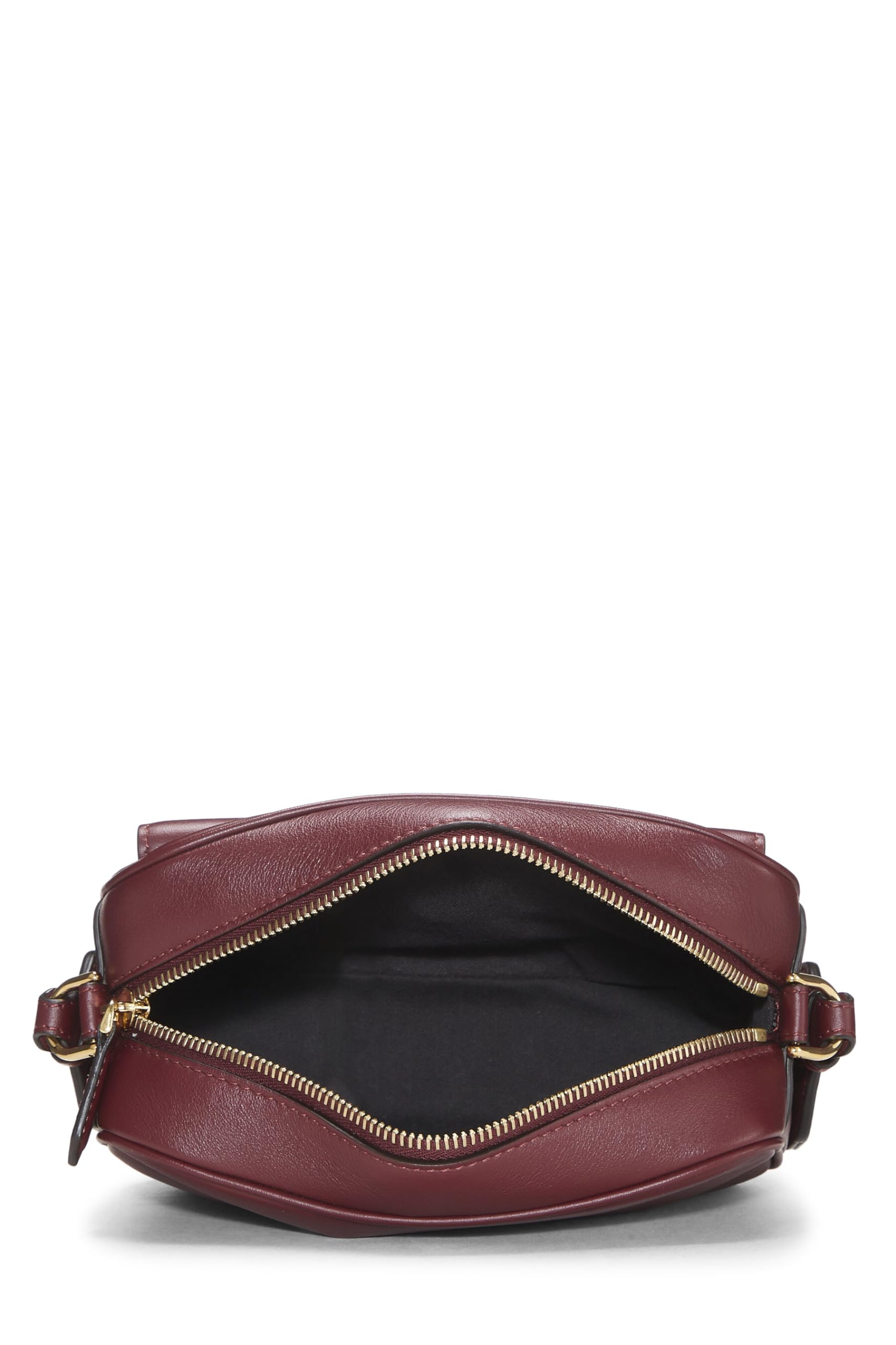 Fendi, Burgundy Leather Baguette Camera Medium, Burgundy