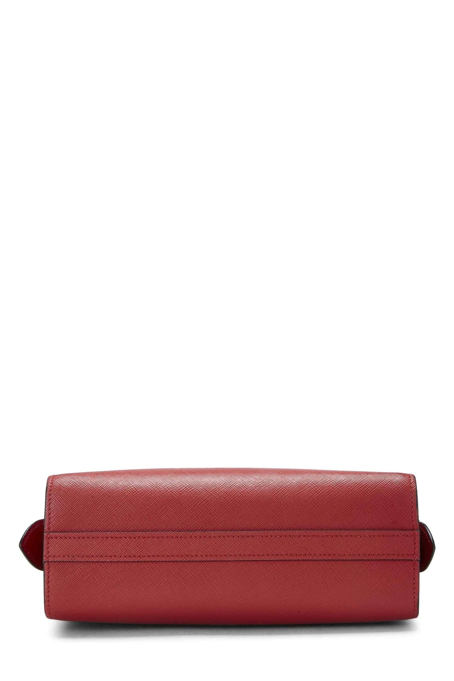 Prada, Red Saffiano Esplanade Crossbody, Red