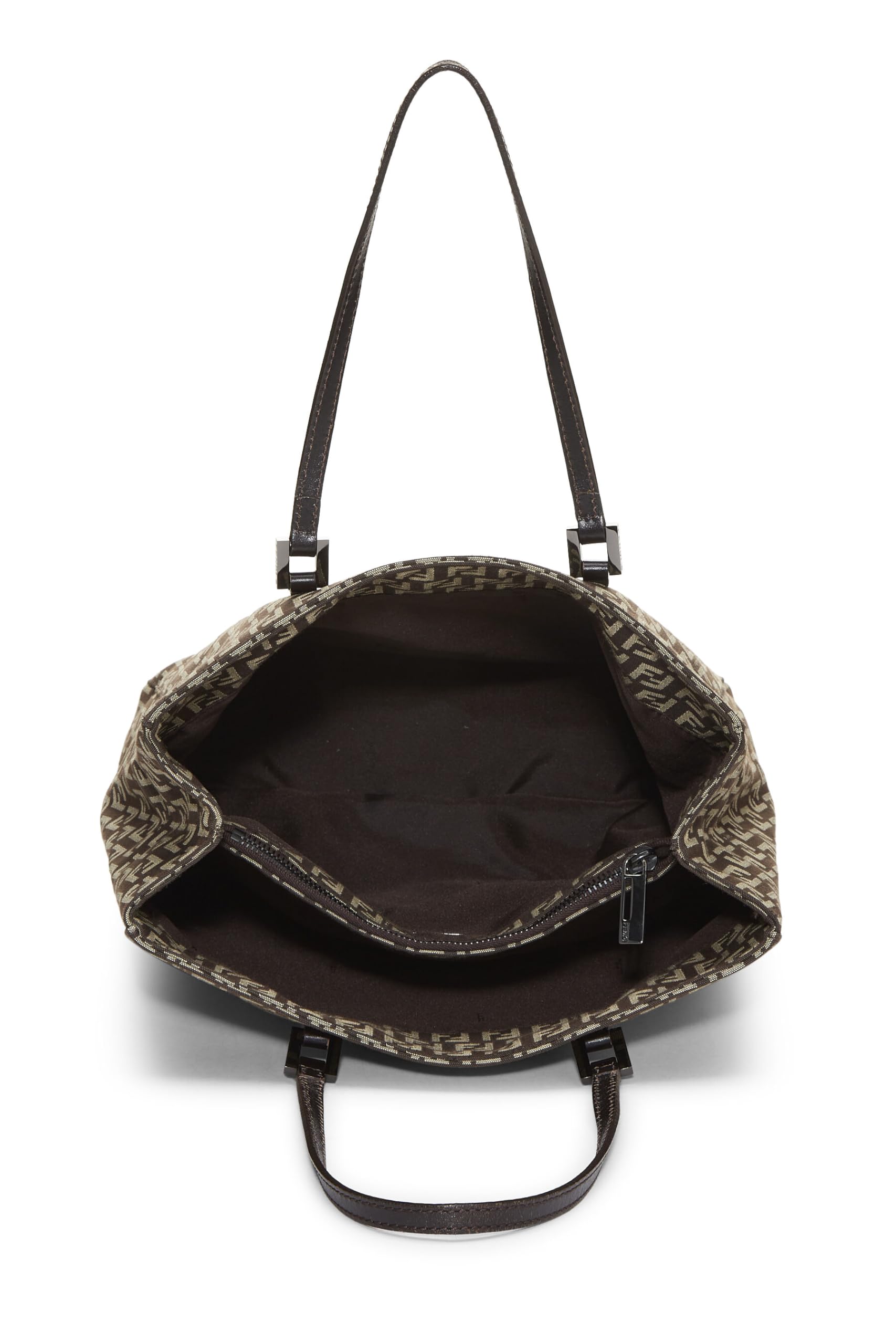 Fendi, Brown Zucca Canvas Selleria Vertical Tote Small, Brown
